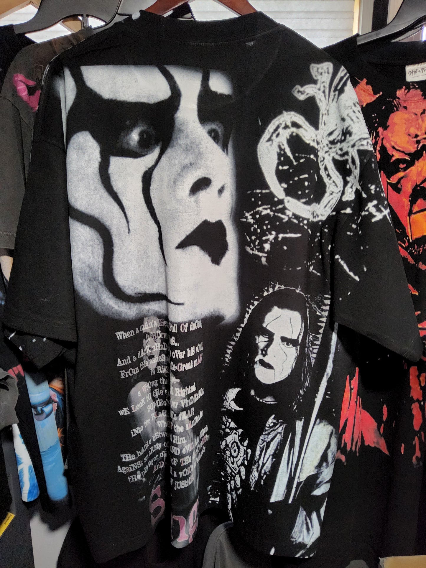 STING AOP ON SHAKA HEAVY GARMET DYED T, "wrestling "