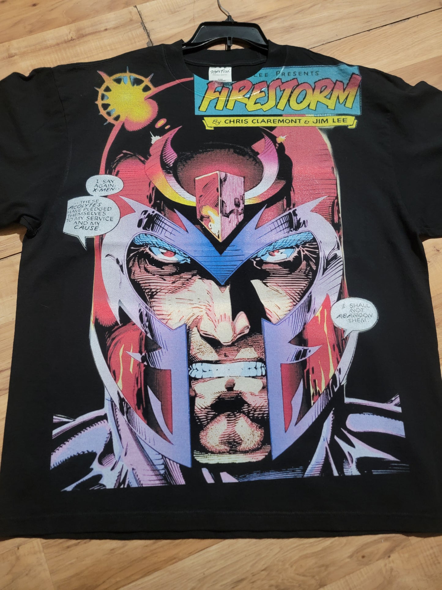 MAGNETO JUMBO PRINT ON SHAKA HEAVY GARMET DYED T SHIRT