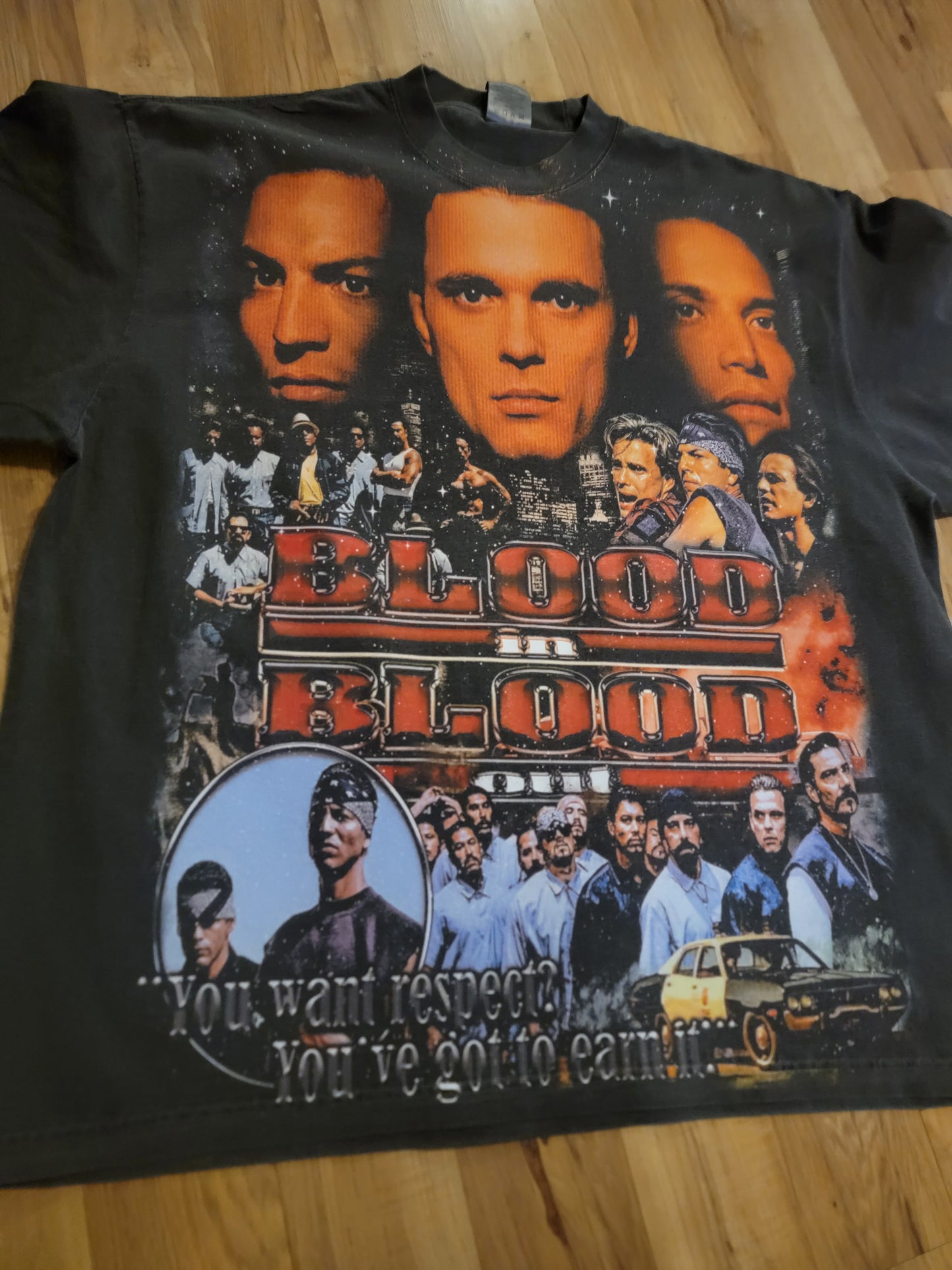 BLOOD IN BLOOD OUT ON SHAKA HEAVYWEIGHT GARMET DYED T SHIRT "Movie