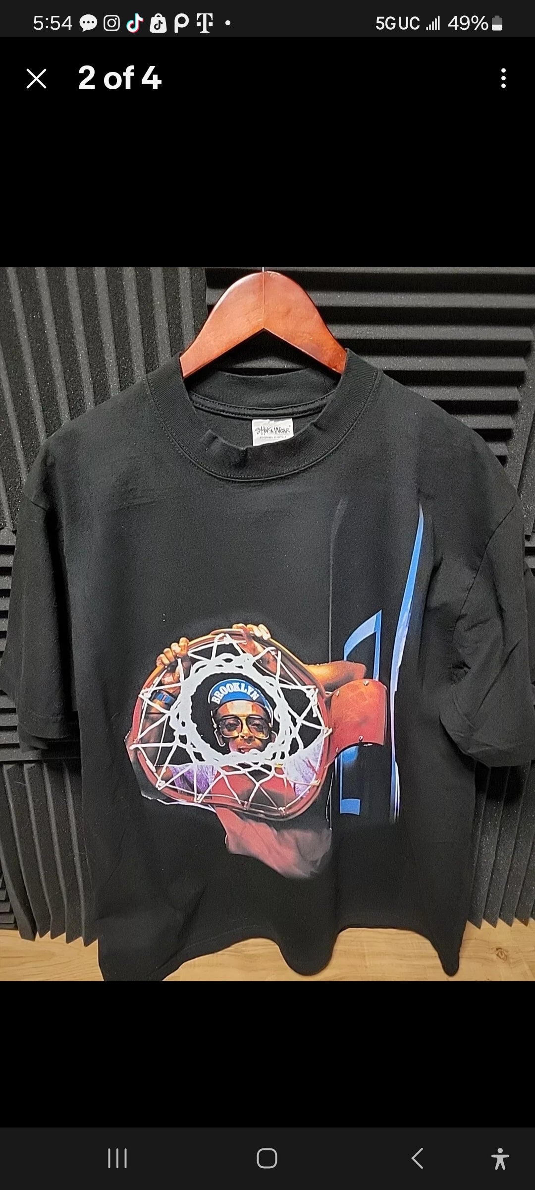 RETRO SPIKE LEE ON SHAKA SUPERMAX HEAVYWEIGHT GARMET DYED T SHIRT