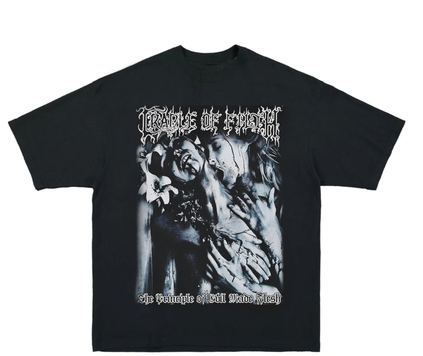 CRADLE OF FILTH T SHIRT ON SHAKA HEAVY GARMET DYED MODERN