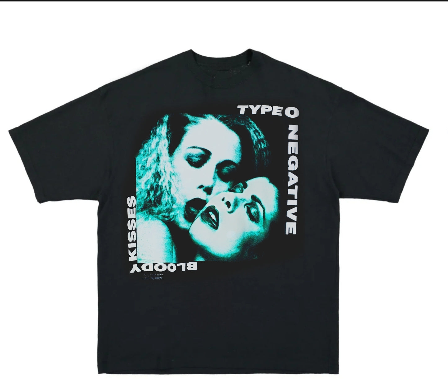 TYPE O NEGATIVE BLOODY KISSES ON SHAKA HEAVYWEIGHT GARMET DYED T SHIRT