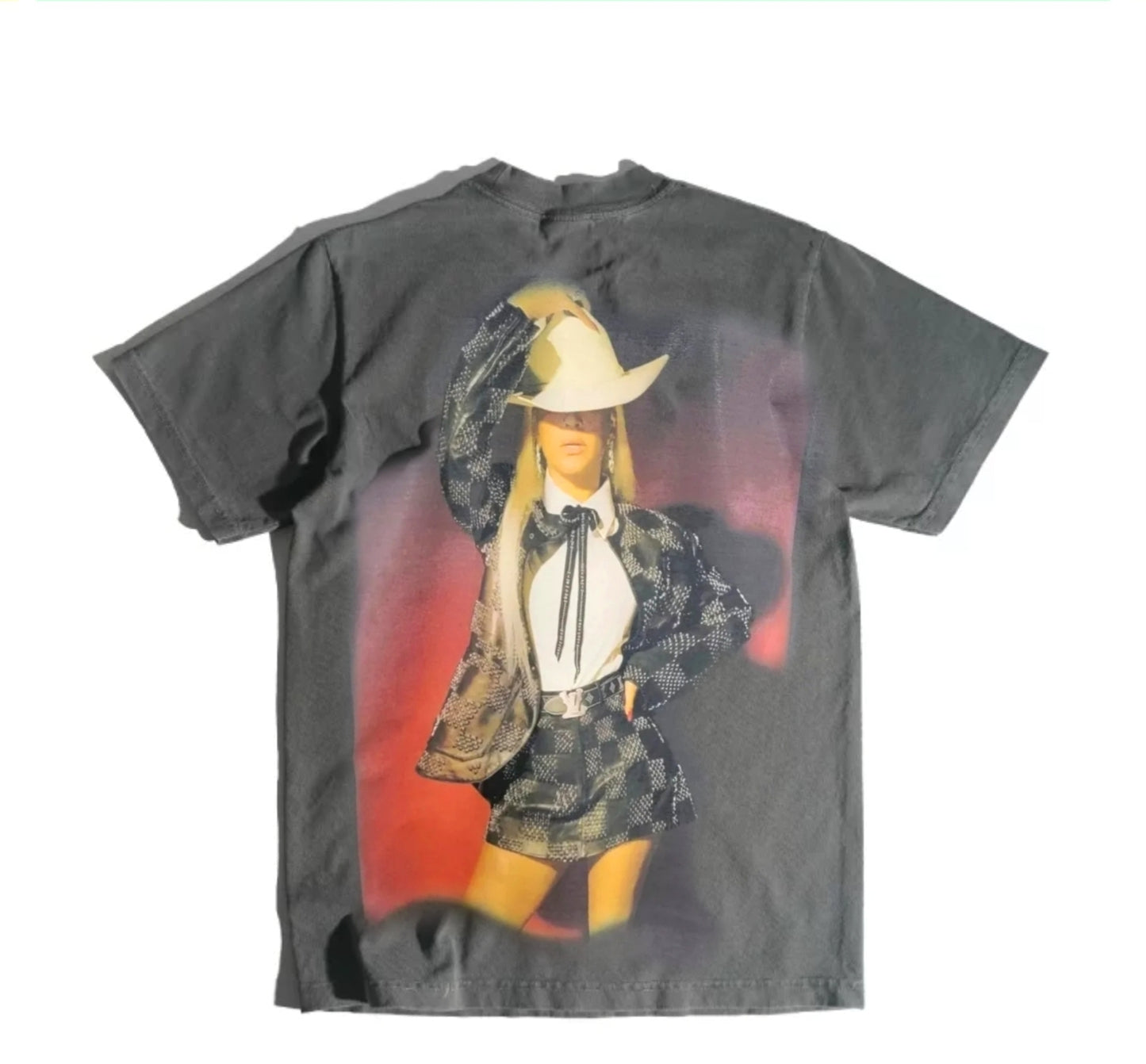 BEYONCE TEXAS HOLD EM T SHIRT ON SHAKA SUPERMAX HEAVYWEIGHT VNTG GREY