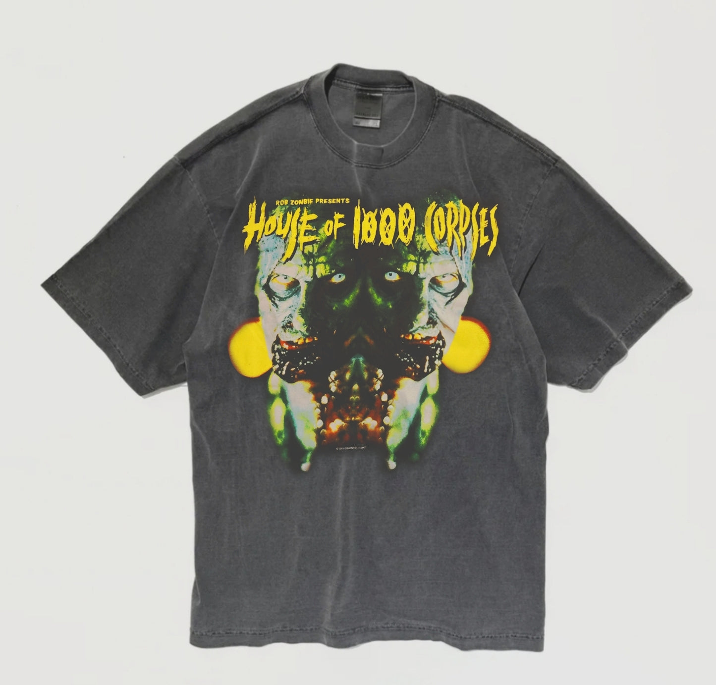 HOUSE OF A 1000 CORPSES ON A SHAKA HEAVYWEIGHT GARMET DYED T SHIRT " MODERN