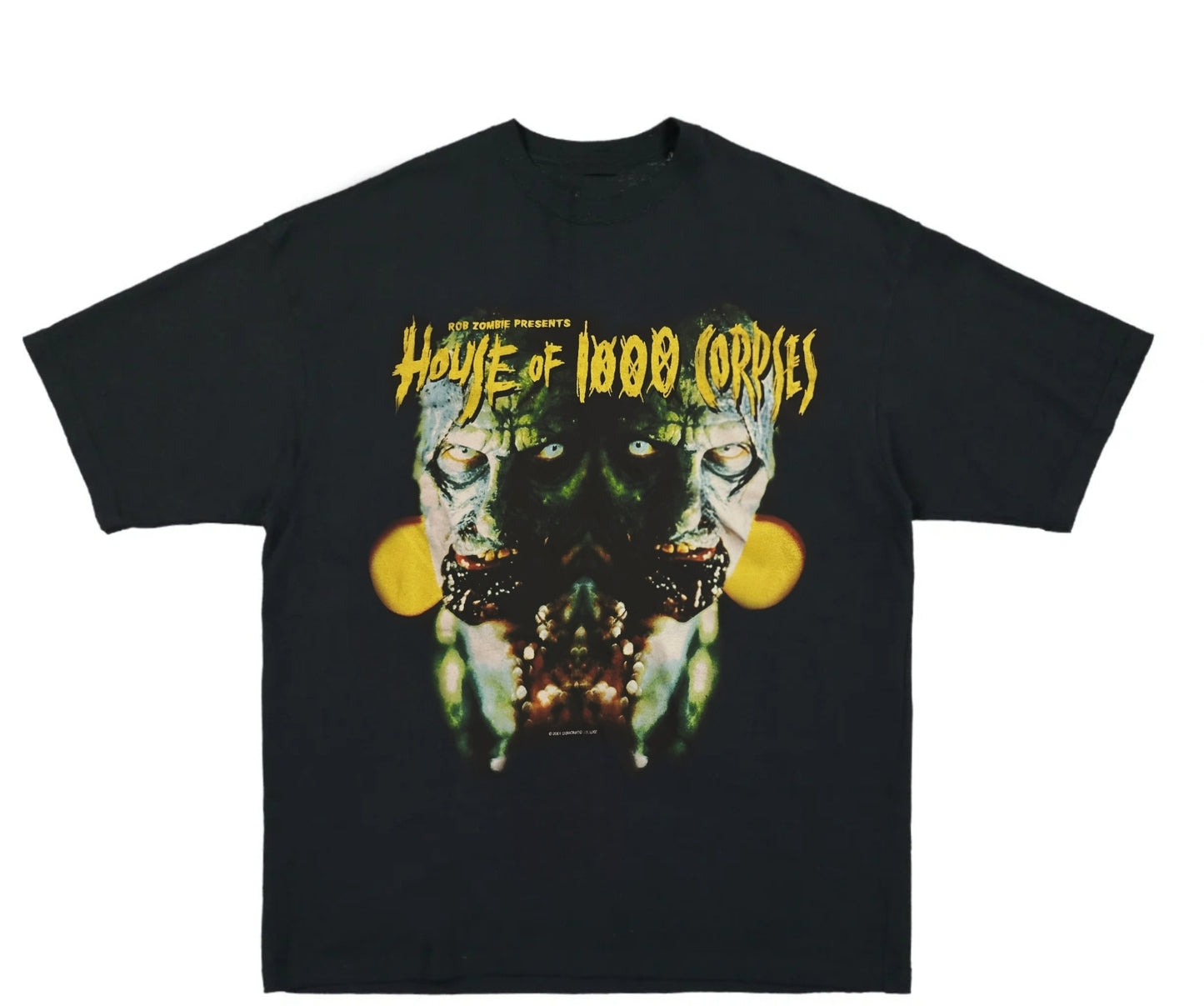 HOUSE OF A 1000 CORPSES ON A SHAKA HEAVYWEIGHT GARMET DYED T SHIRT " MODERN