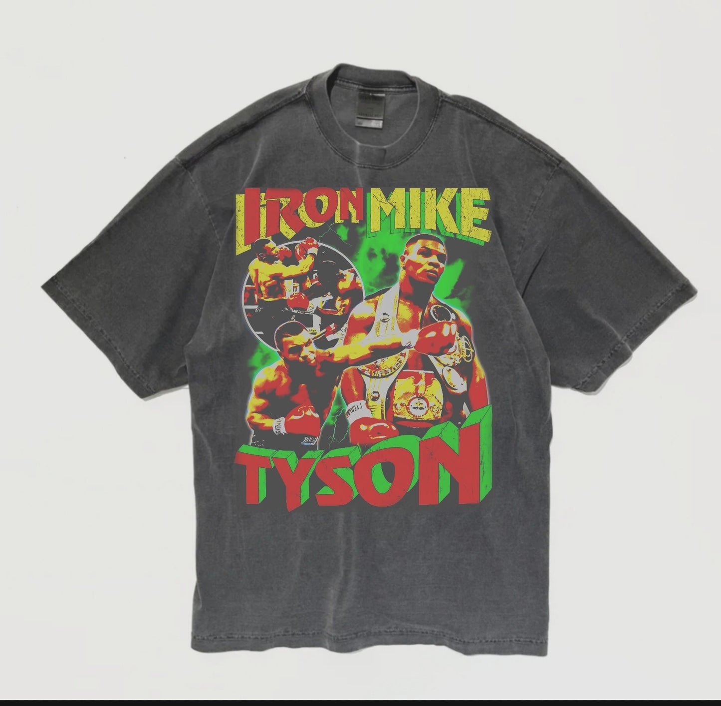 MIKE TYSON ON SHAKA HEAVYWEIGHT GARMET DYED T SHIRT " MODERN