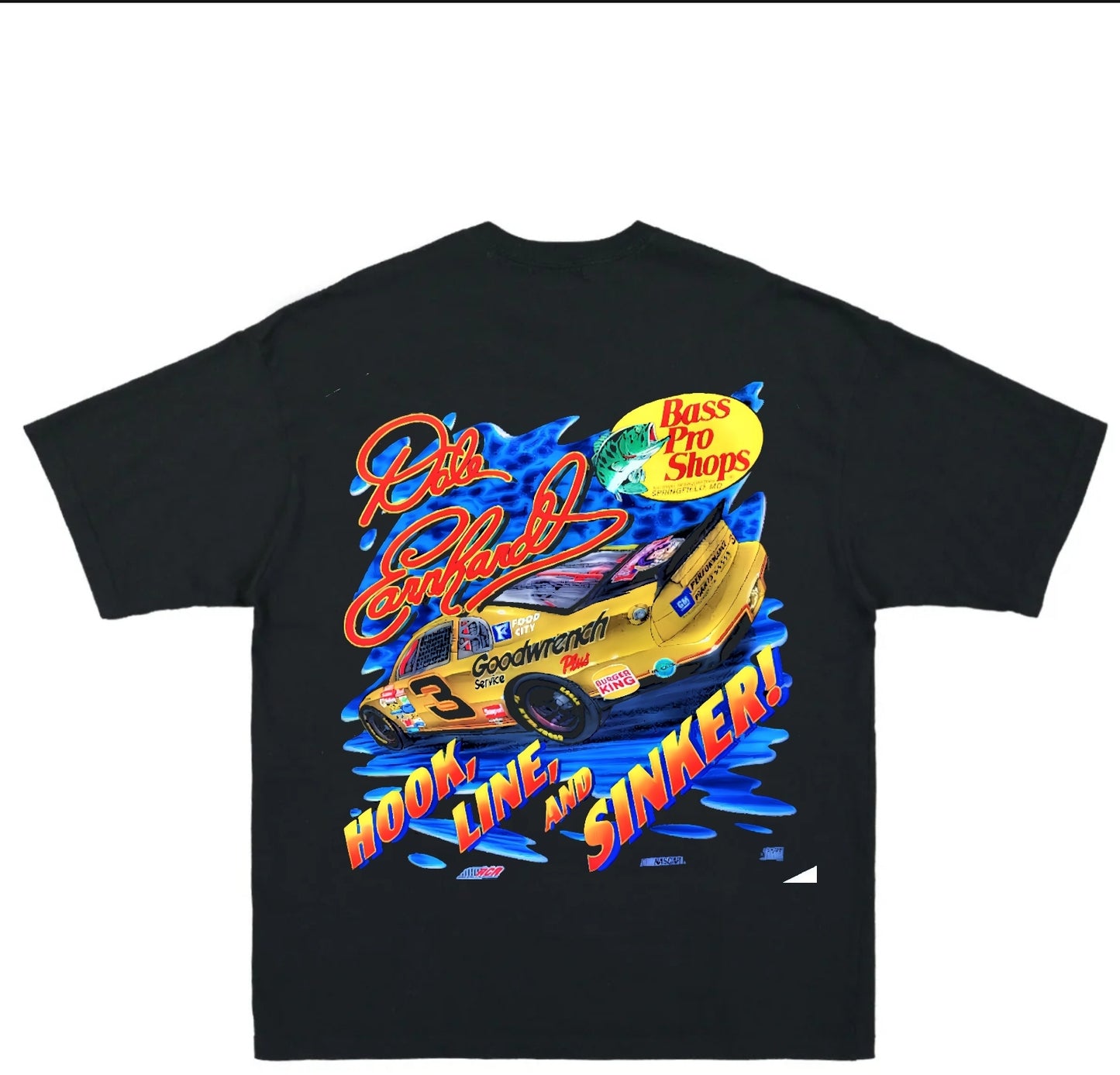 REELIN IN THE WIN DALE EARNHARDT ON SHAKA HEAVYWEIGHT GARMET DYED T SHIRT
