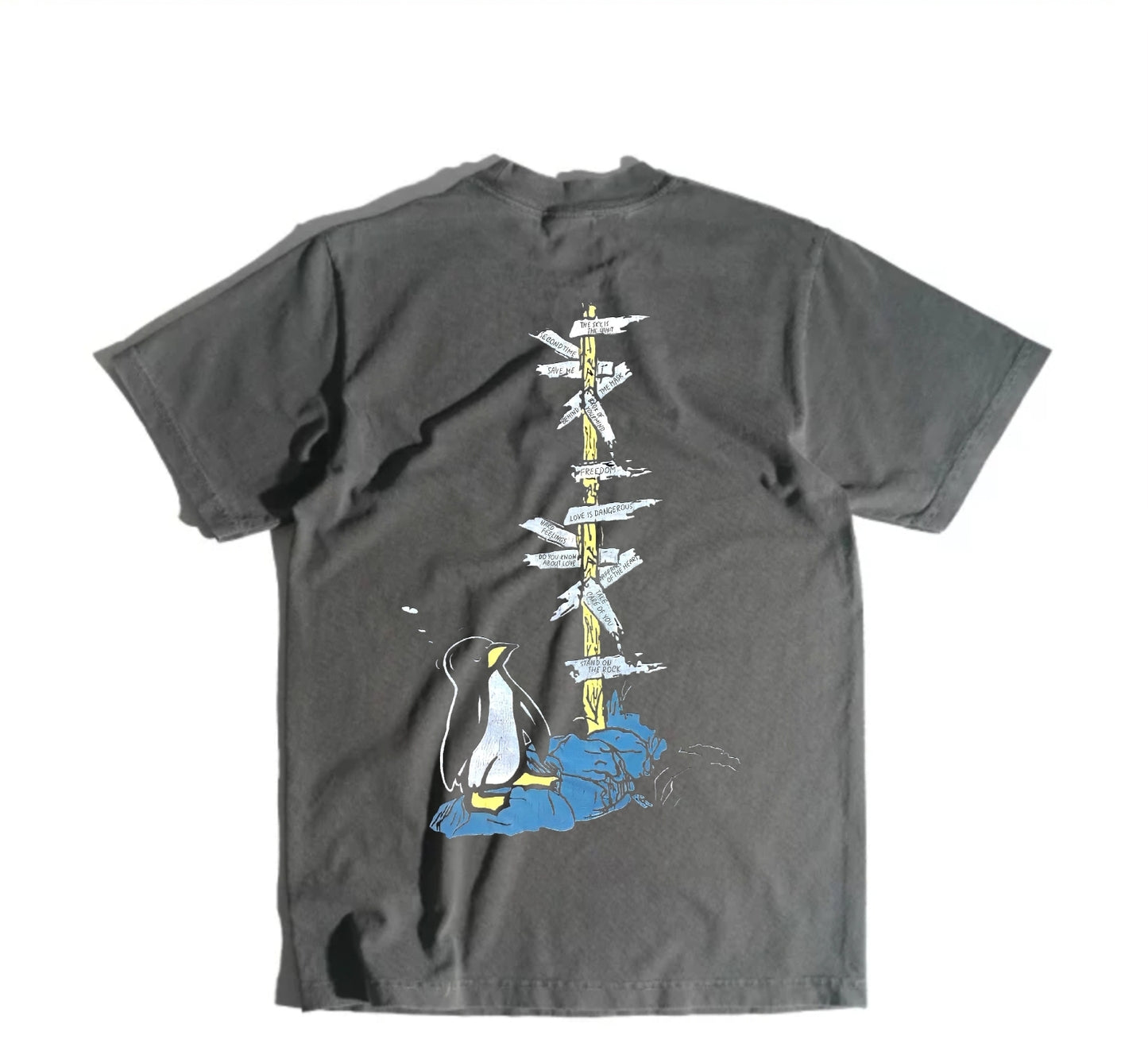 1990 DESIGN Fleetwood Mac Behind The Mask T ON SHAKA HEAVYWEIGHT GARMET DYED T SHIRT "MODERN"