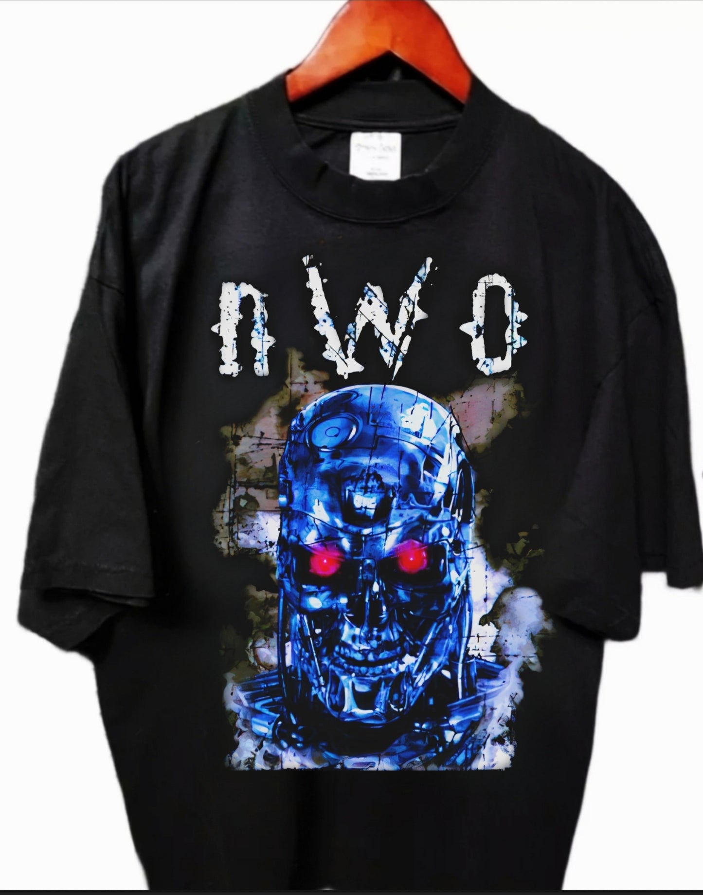 NWO TERMINATOR ON SHAKA HEAVYWEIGHT GARMET DYED T SHIRT WRESTLING