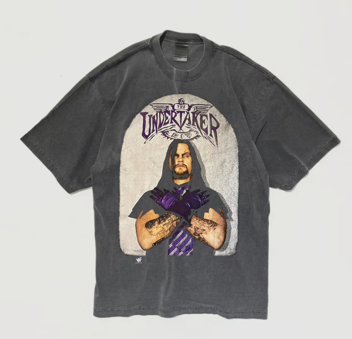 UNDERTAKER T SHIRT ON SHAKA HEAVYWEIGHT GARMET DYED T SHIRT WRESTLING