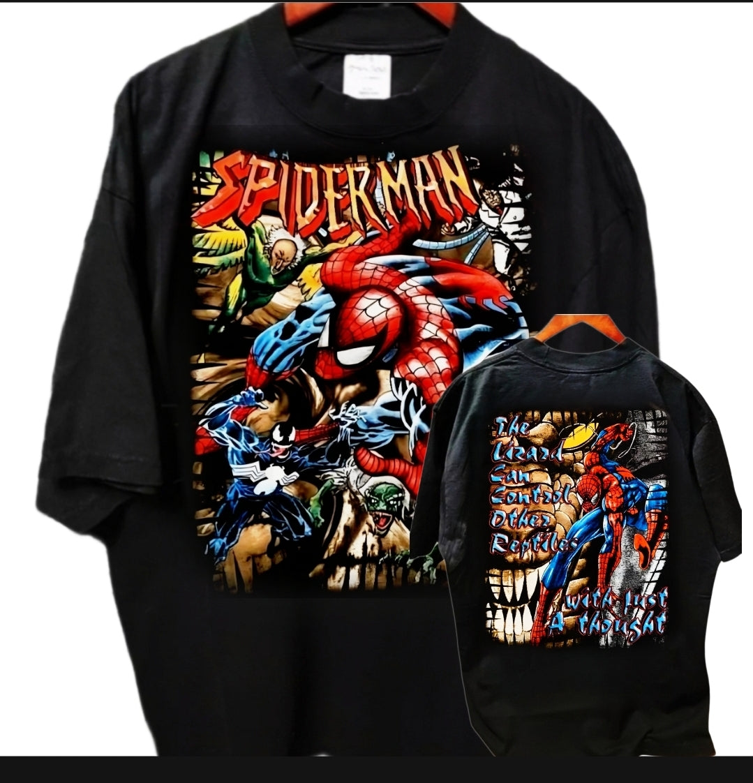 SPIDERMAN ON SHAKA HEAVYWEIGHT GARMET DYED T SHIRT
