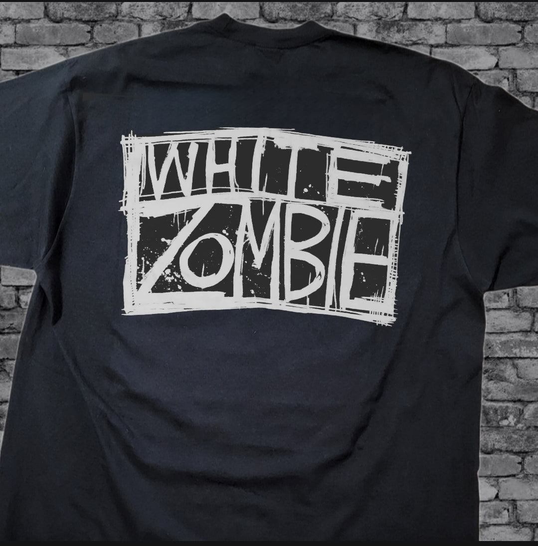 WHITE ZOMBIE CUSTOM ON SHAKA HEAVY GARMET DYED T SHIRT