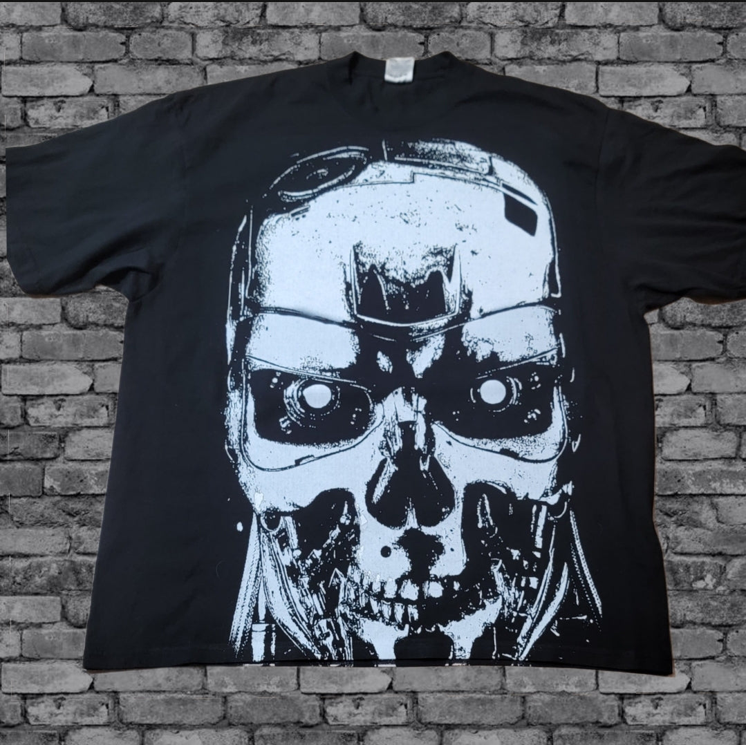 TERMINATOR JUMBO WHITE PRINT ON SHAKA HEAVY GARMET DYED T