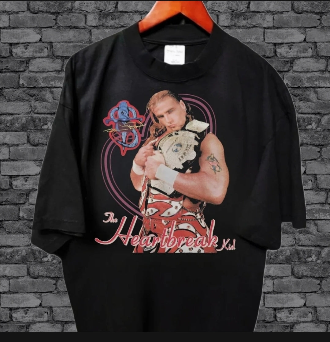 SHAWN MICHAELS HEARTBREAK KID ON SHAKA HEAVYWEIGHT GARMET DYED T SHIRT "MODERN" WRESTLING