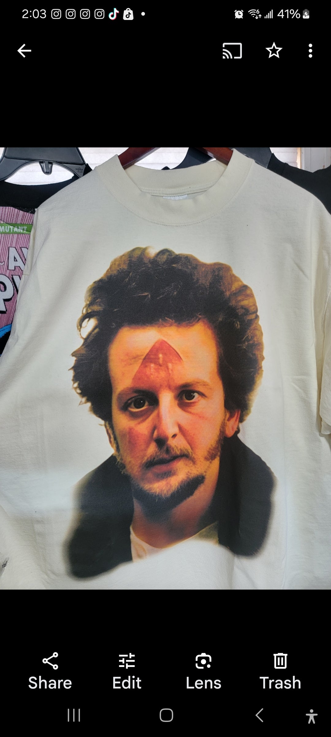 BIG FACE "MARV" HOME ALONE ON SHAKA HEAVYWEIGHT GARMET DYED T SHIRT
