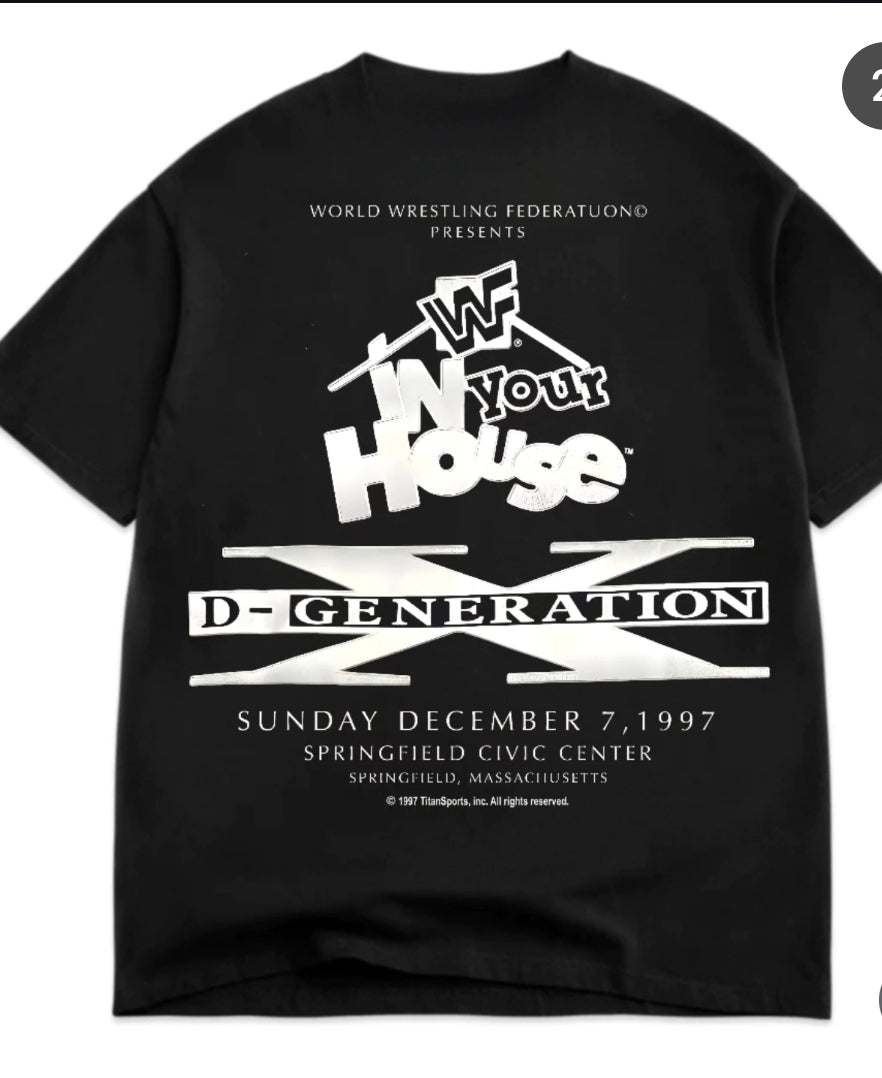 D-generation X on shaka heavyweight garmet dyed t shirt Big print , Wrestling