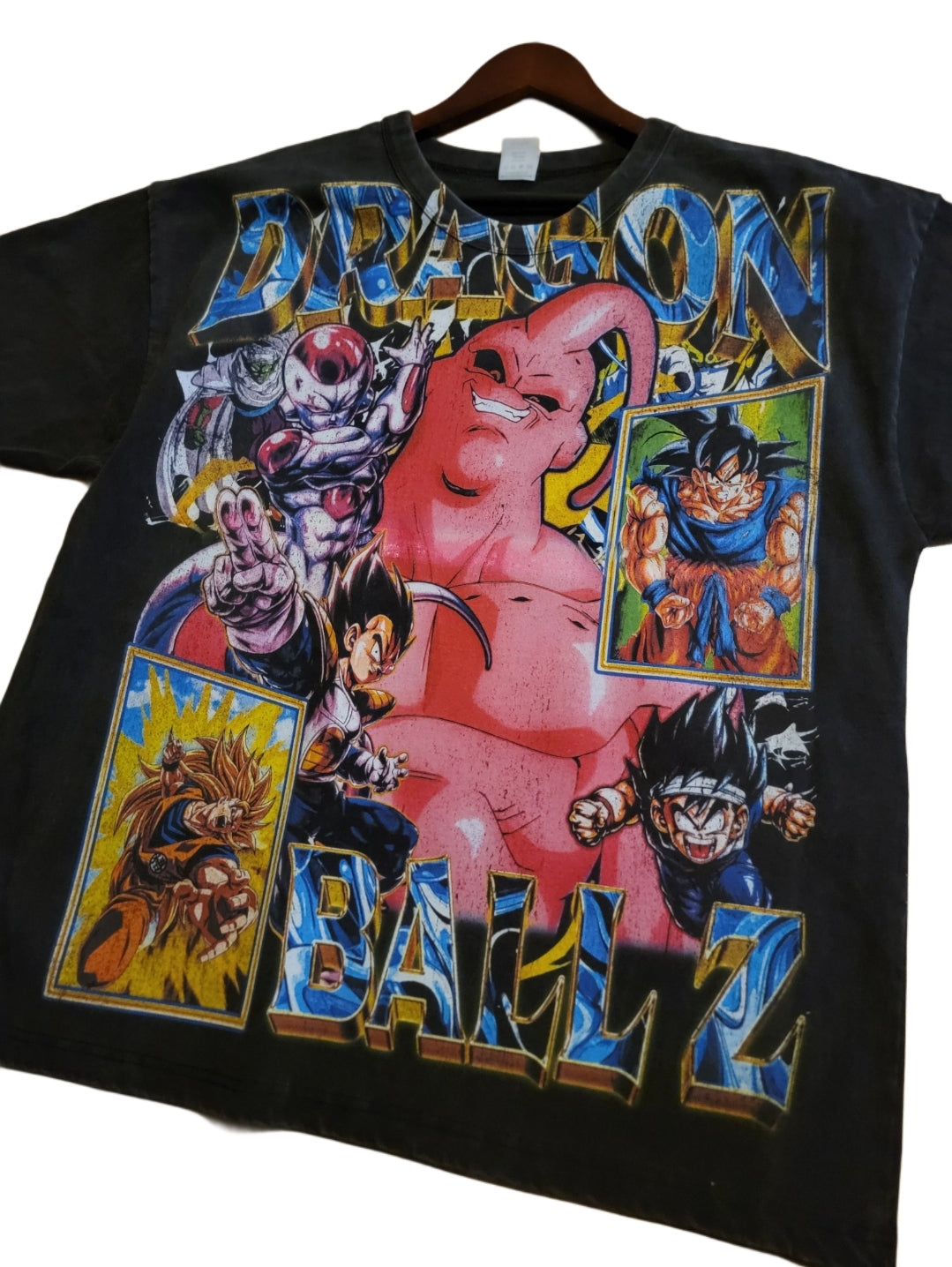 DRAGON BALL Z ON SHAKA HEAVYWEIGHT GARMET DYED T SHIRT, Big print