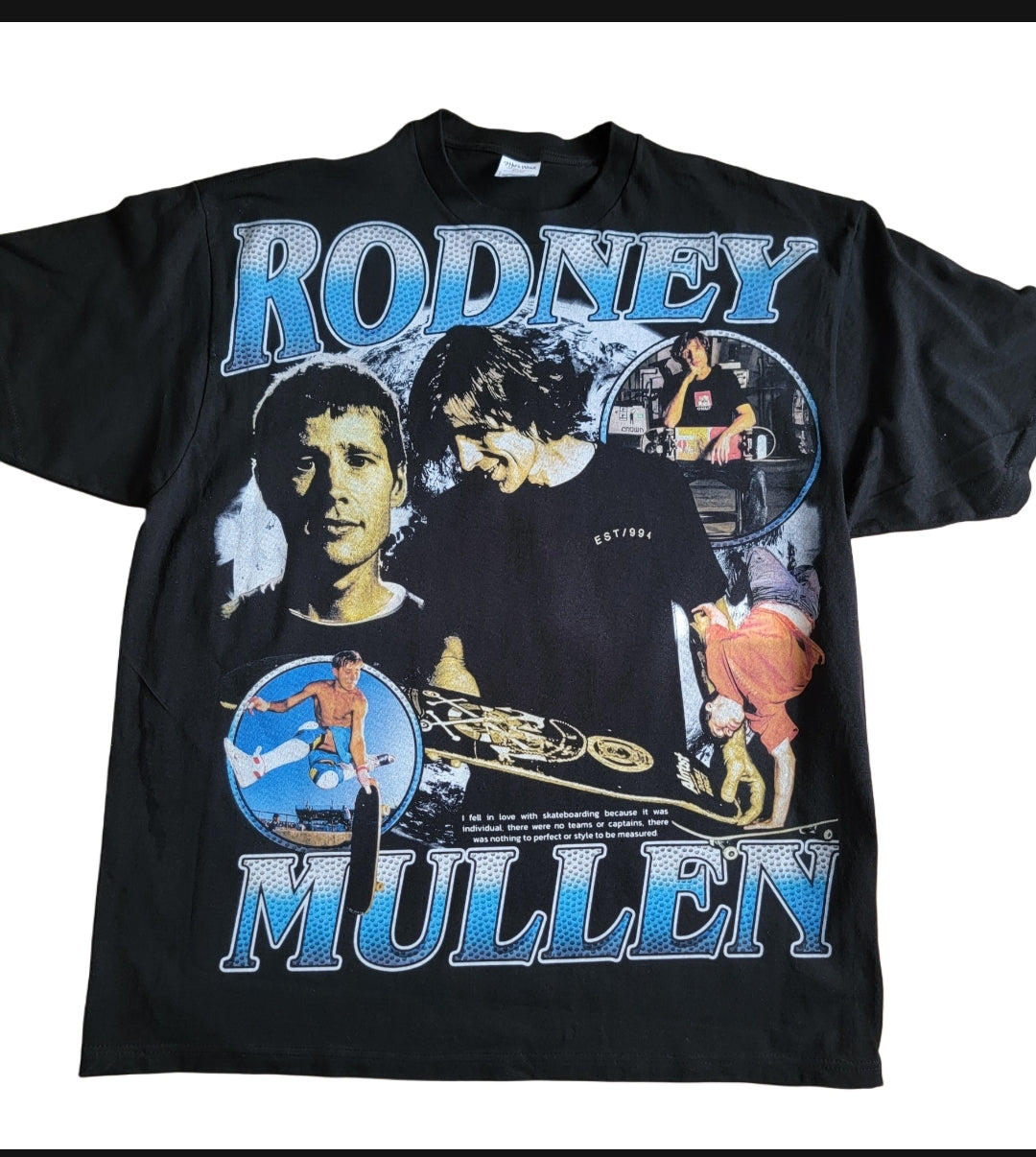 RODNEY MULLEN GOD FATHER OF SKATEBOARDI G ON SHAKA HEAVY GARMET DYED T SHIRT BIG PRINT
