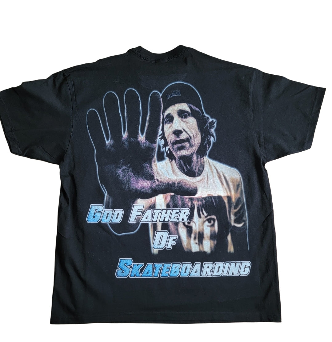 RODNEY MULLEN GOD FATHER OF SKATEBOARDI G ON SHAKA HEAVY GARMET DYED T SHIRT BIG PRINT