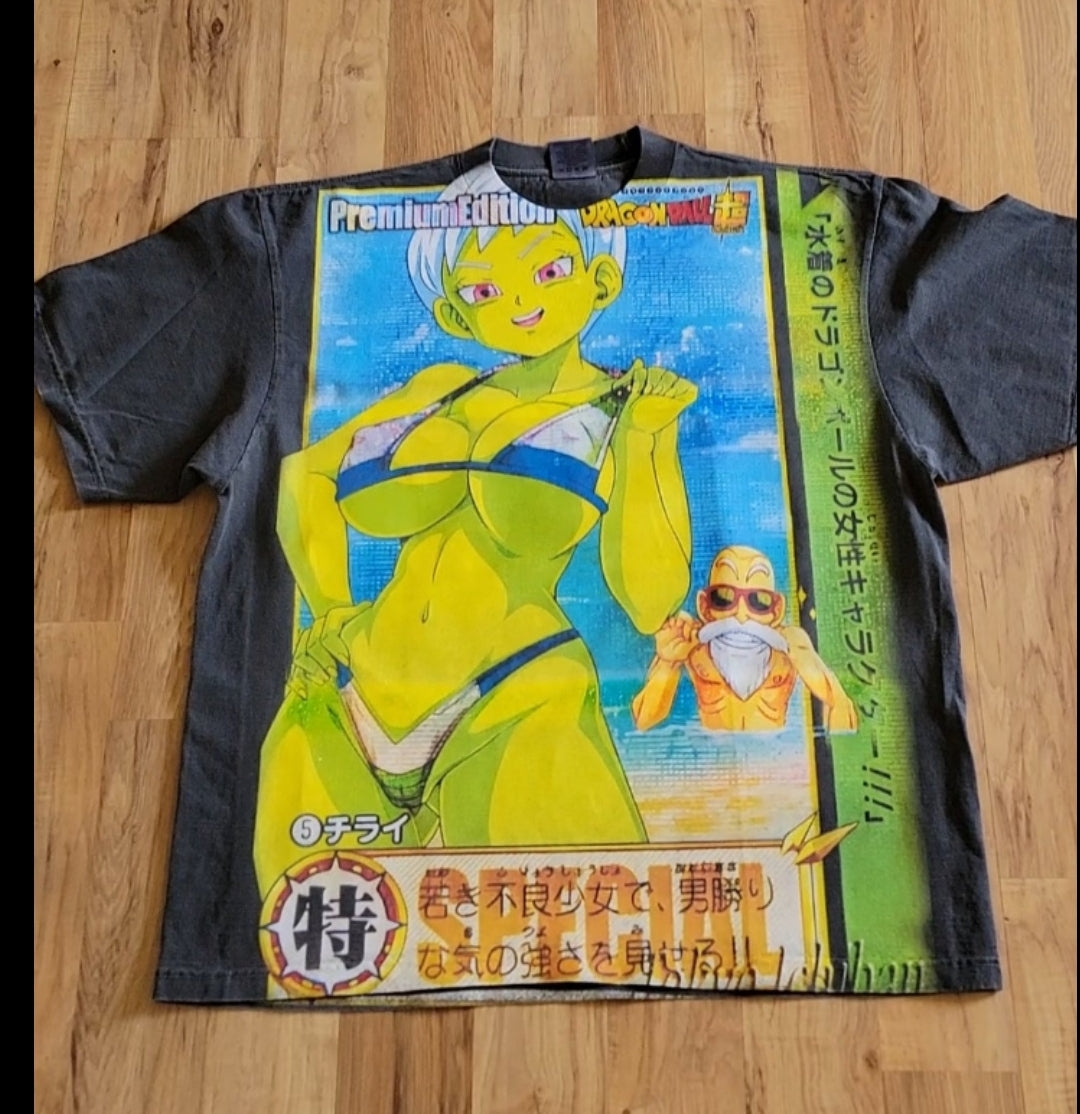 SEXY CHEELAI DRAGON BALL Z ON SHAKA HEAVYWEIGHT GARMET DYED T