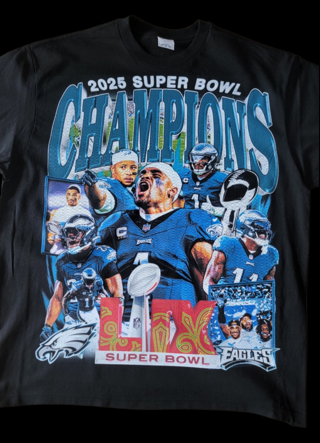 PHILADELPHIA EAGLES SYPERBOWL CHAMPIONS ON SHAKA HEAVY( GIANT PRINT!!!)