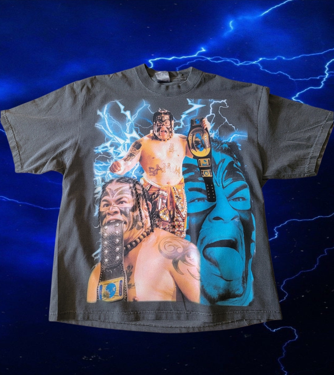 UMAGA ON SHAKA HEAVY T SHIRT "wrestling