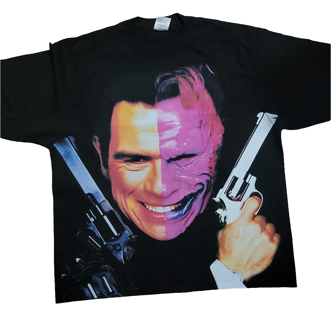 TWO-FACE WITH GUNS ON SHAKA HEAVY GARMET DYED T SHIRT "Movie"