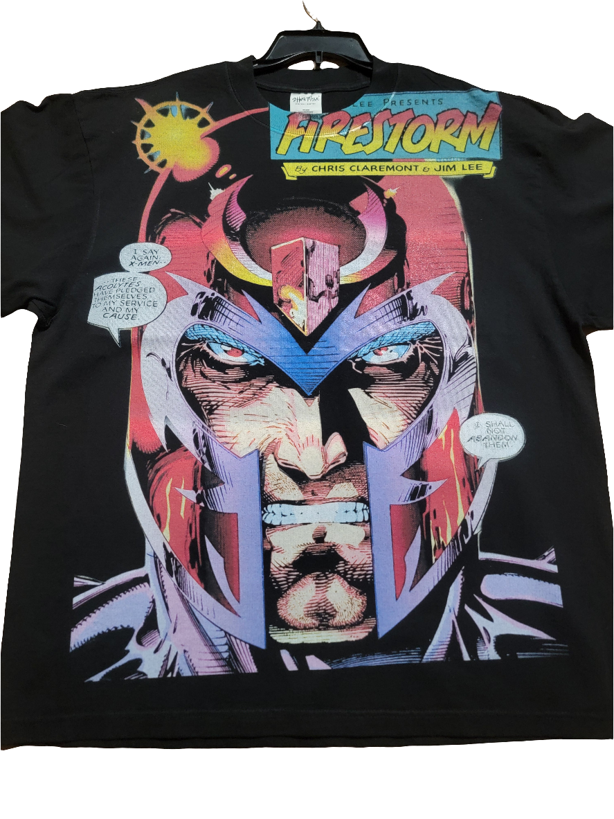 MAGNETO JUMBO PRINT ON SHAKA HEAVY GARMET DYED T SHIRT