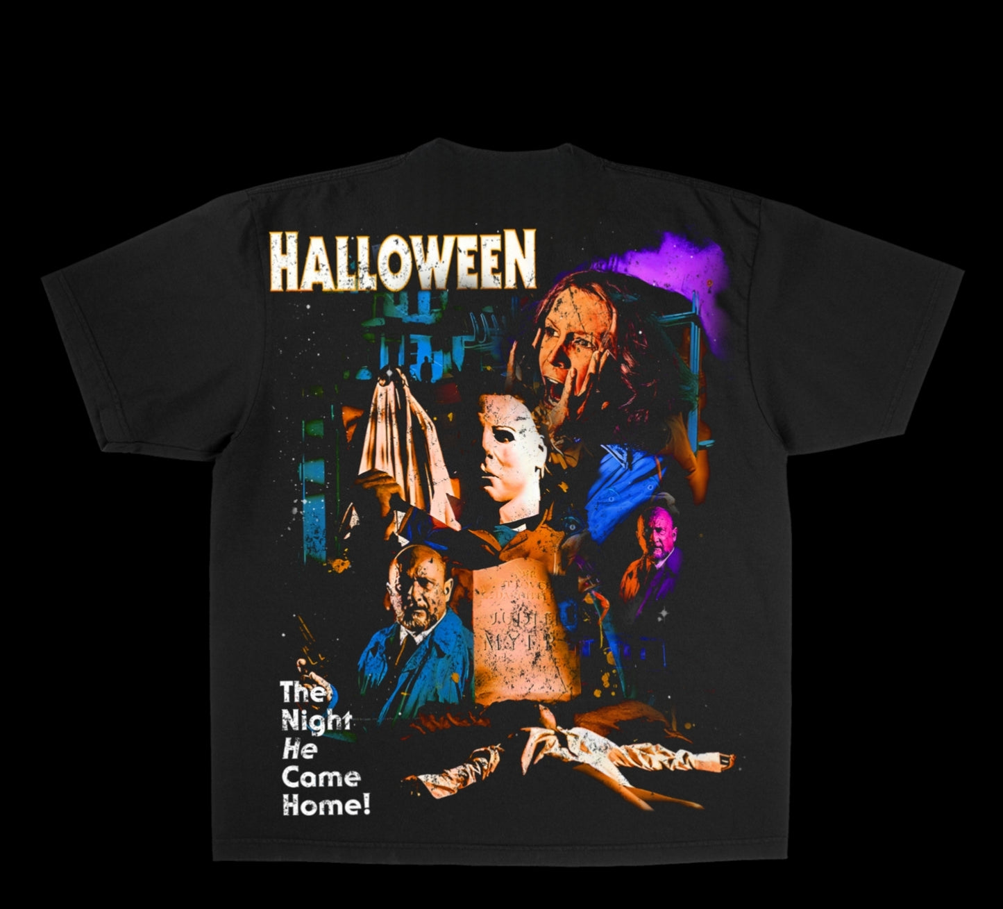 HALLOWEEN ON SHAKA HEAVYWEIGHT GARMET DYED T SHIRT "HORROR"
