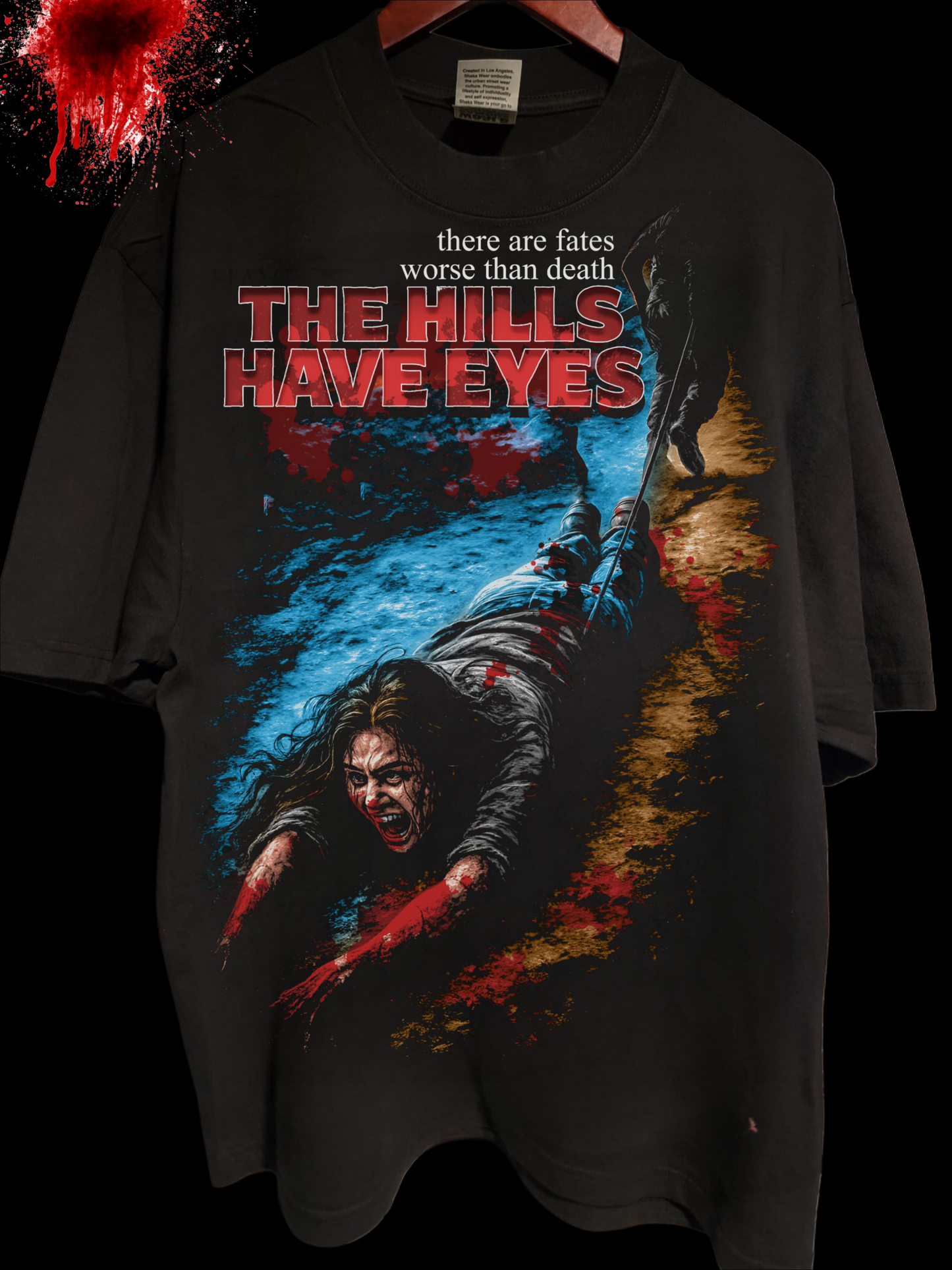 THE HILLS HAVE EYES ON SHAKA HEAVYWEIGHT GARMET DYED T SHIRT "Horror"