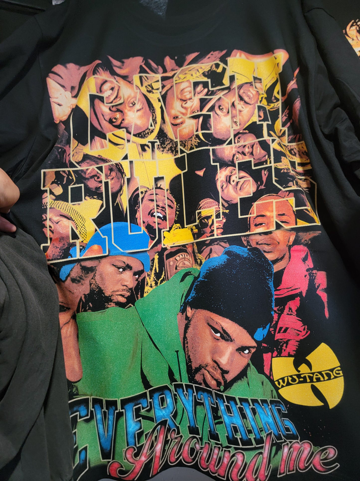 Wu tang retro ON SHAKA HEAVYWEIGHT GARMET DYED T SHIRT