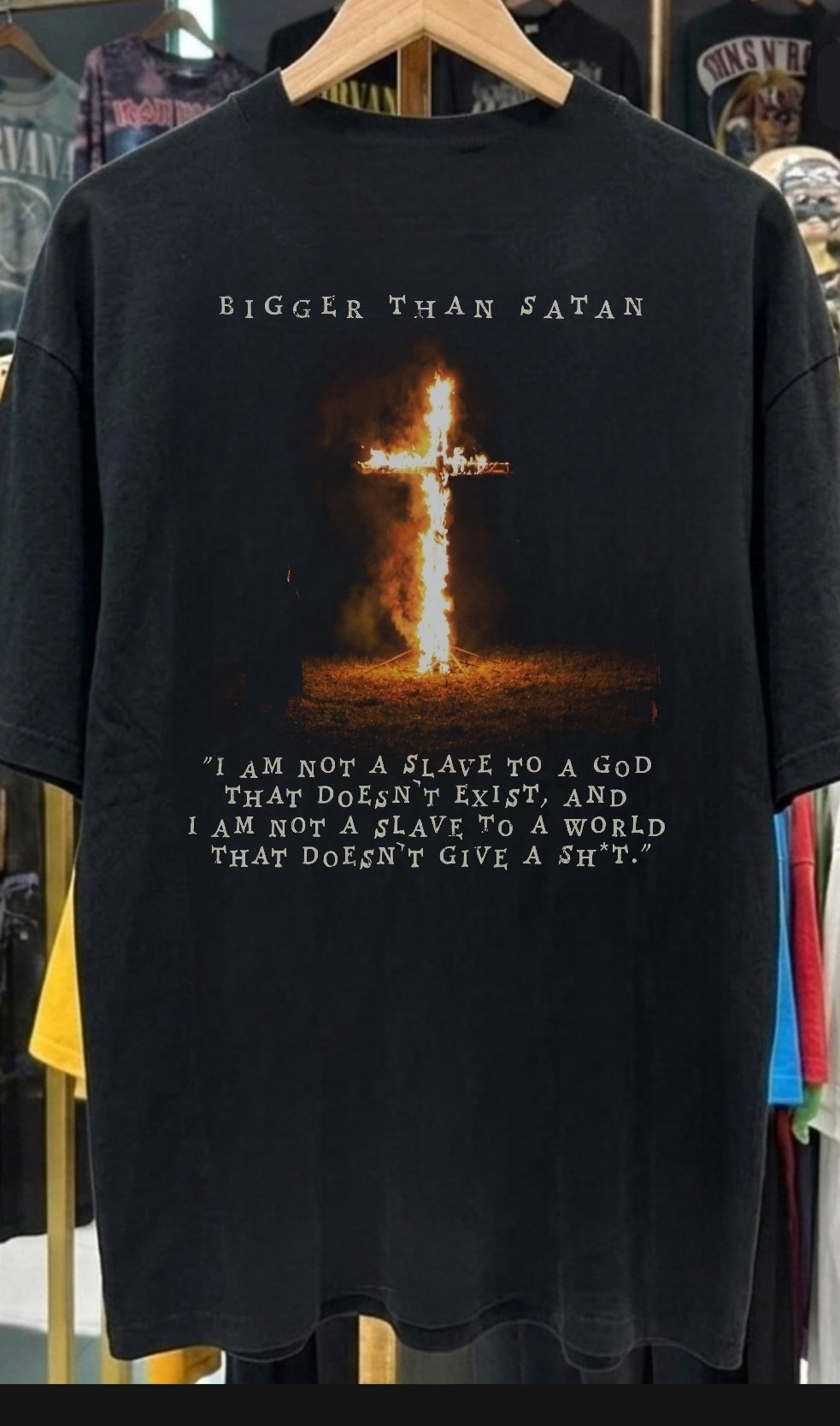 MARILYN MANSON BIGGER THAN SATAN On SHAKA HEAVYWEIGHT GARMET SHIRT