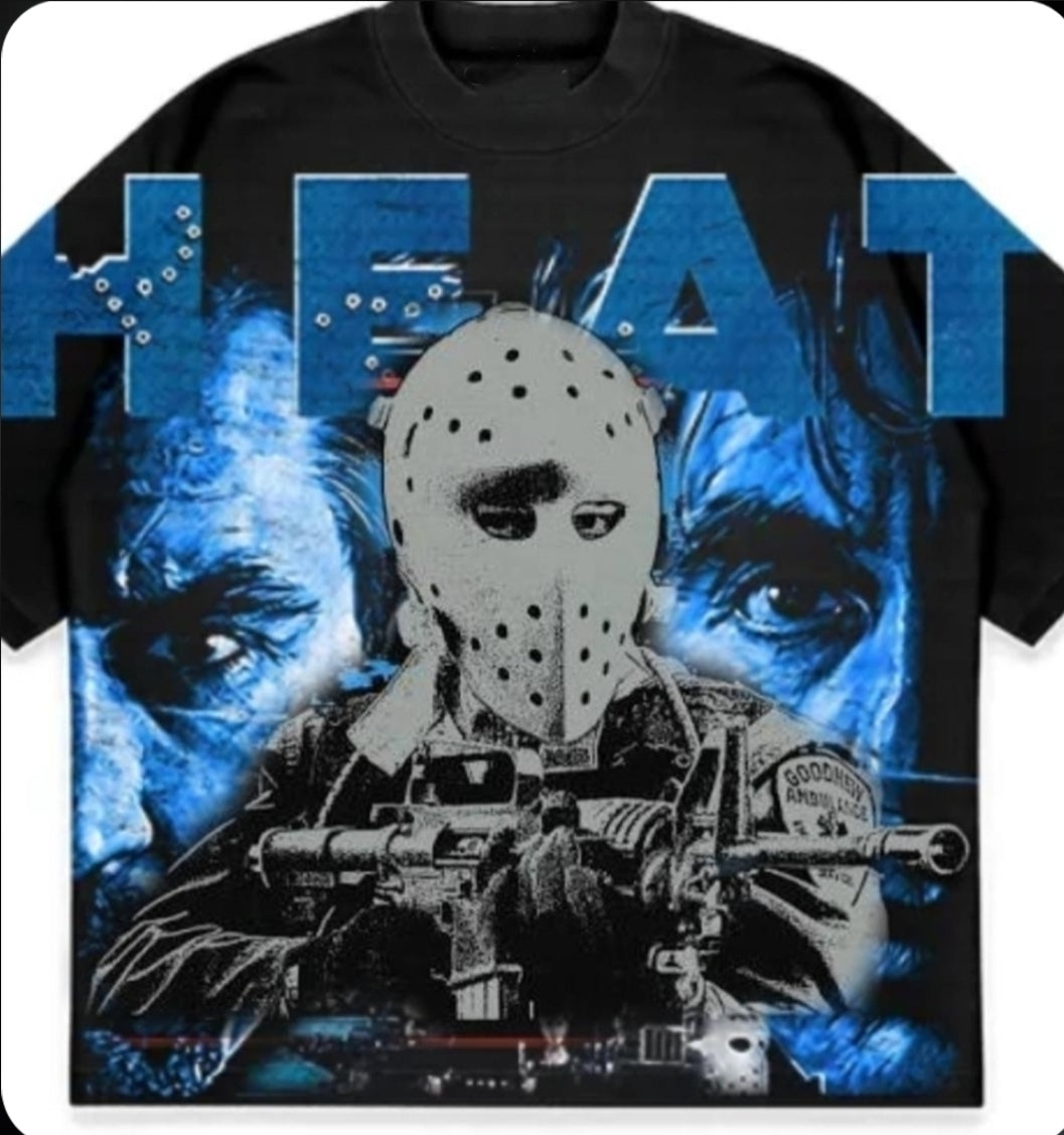 HEAT AOP (FRONT ONLY)ON SHAKA HEAVYWEIGHT GARMET DYED T SHIRT