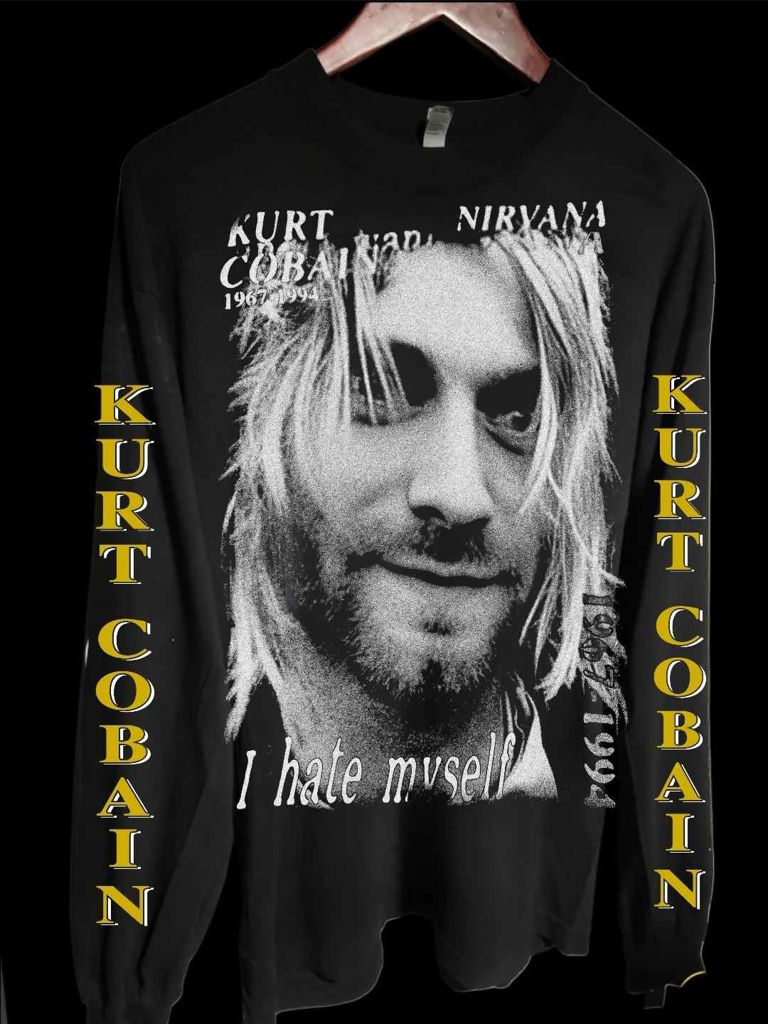 KURT COBAIN I HATE MYSELF ON HEAVYWEIGHT SHIRT