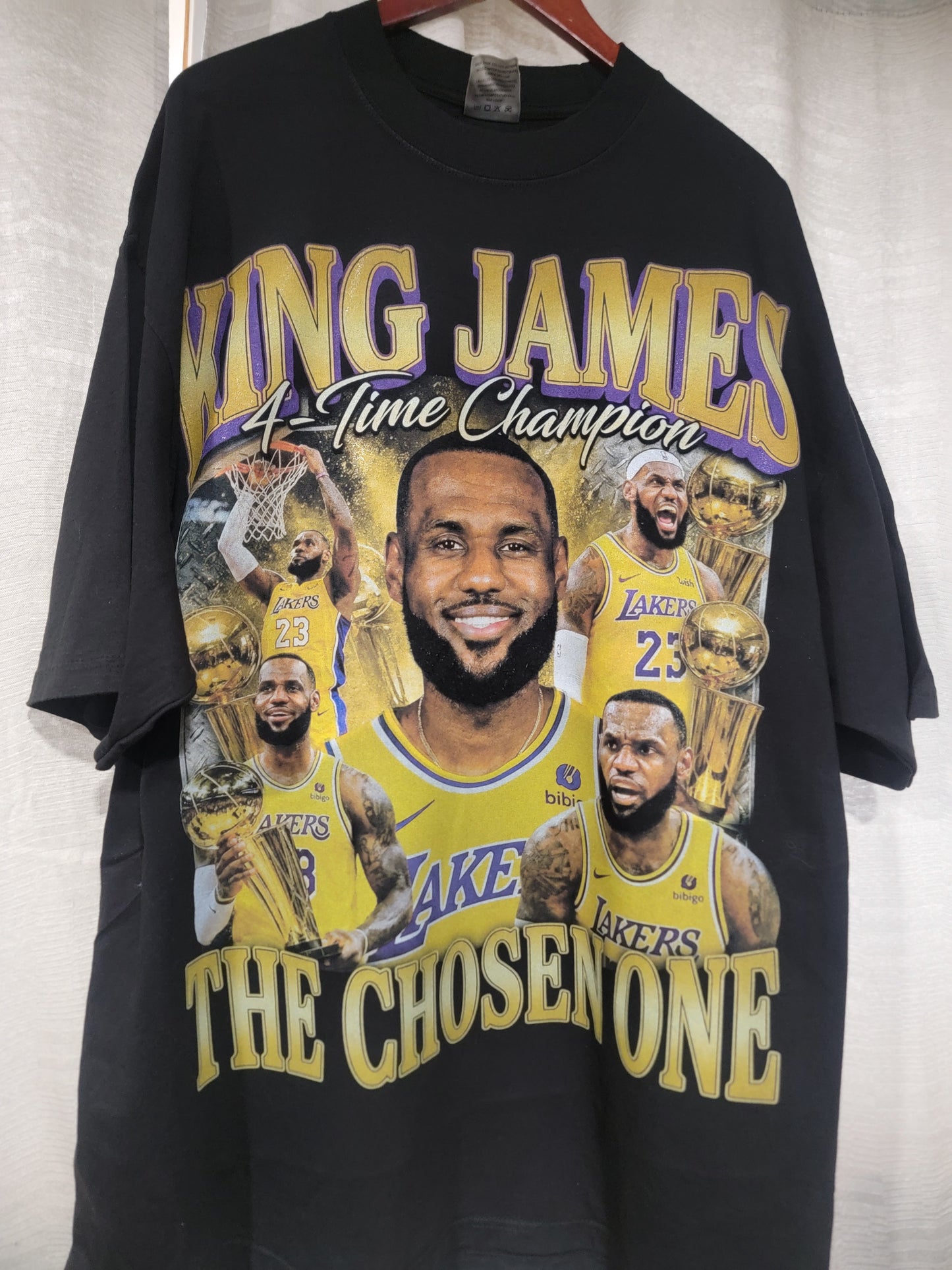 LEBRON JAMES KING JAMES ON SHAKA HEAVYWEIGHT GARMET DYED T SHIRT