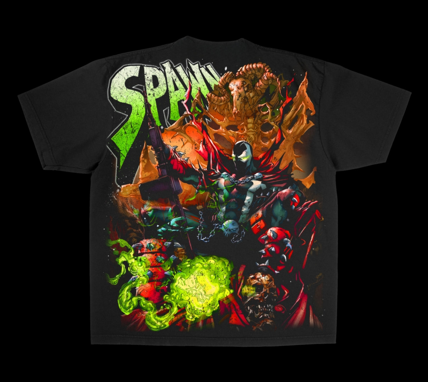 SPAWN ON SHAKA HEAVYWEIGHT GARMET DYED T SHIRT