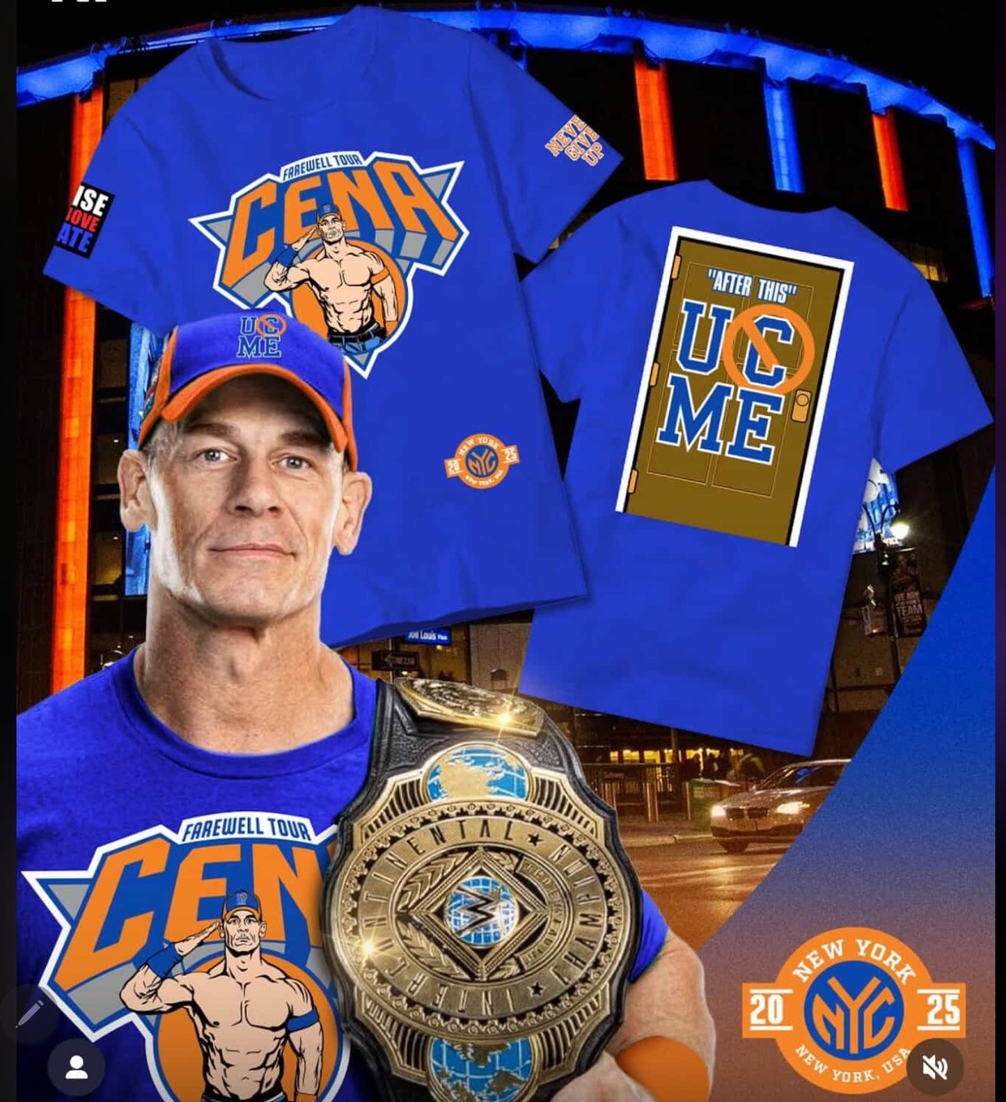 SZ 3XL JOHN CENA farewell tour black shirt bella canvas