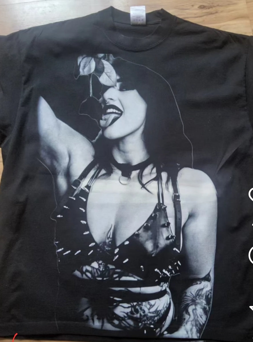 RHEA RIPLEY ON SHAKA HEAVYWEIGHT GARMET DYED T SHIRT"WRESTLING