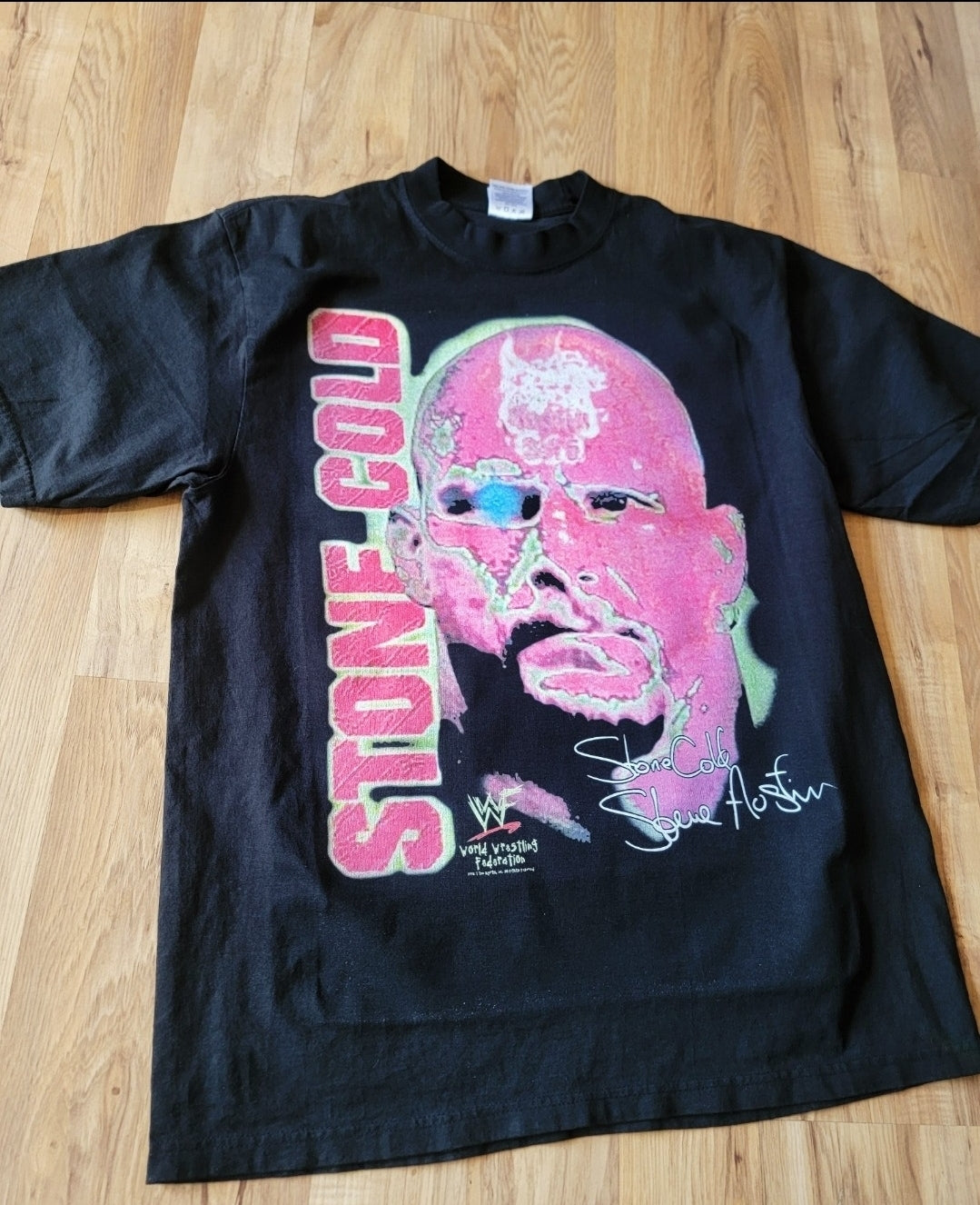 RETRO Y2K INSPIRED STONE COLD ON SHAKA HEAVYWEIGHT GARMET DYED T " WRESTLING