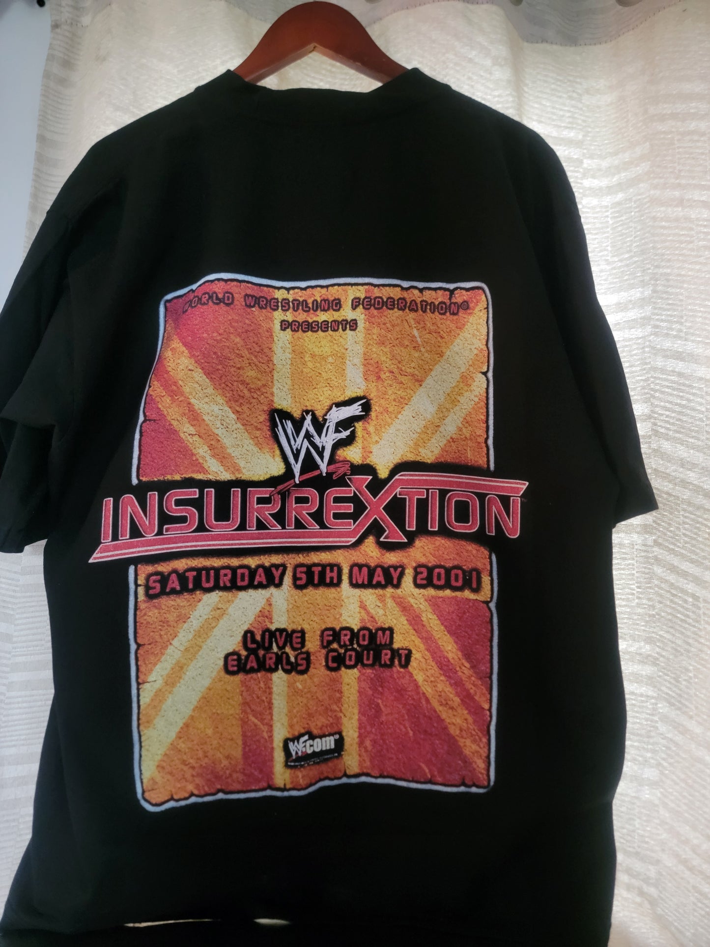 WWF INSURREXTION " ON SHAKA HEAVY GARMET DYED T"WRESTLING