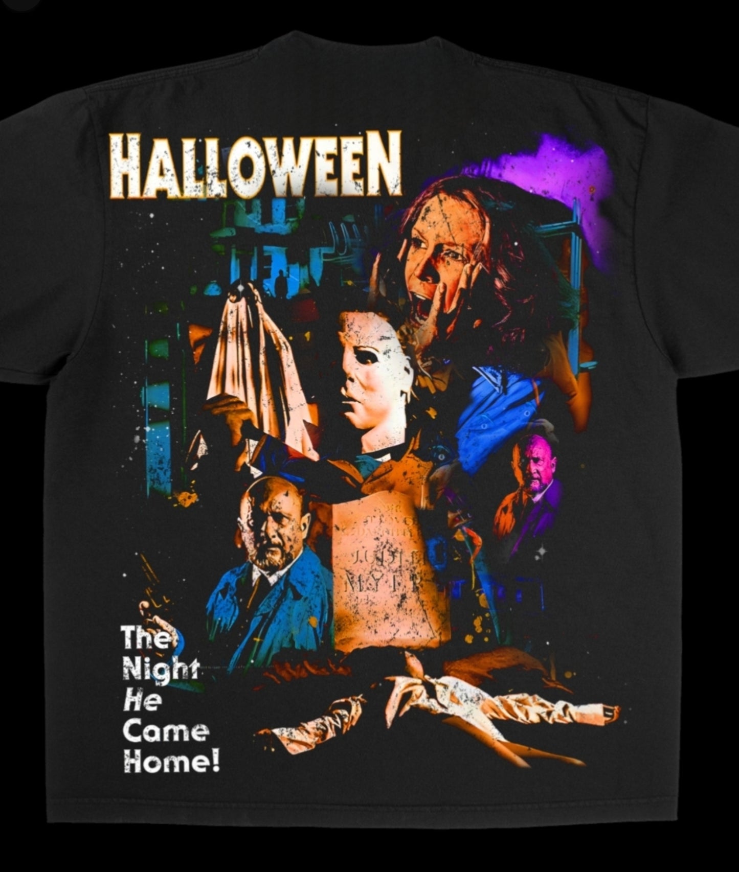 HALLOWEEN ON SHAKA HEAVYWEIGHT GARMET DYED T SHIRT "HORROR"