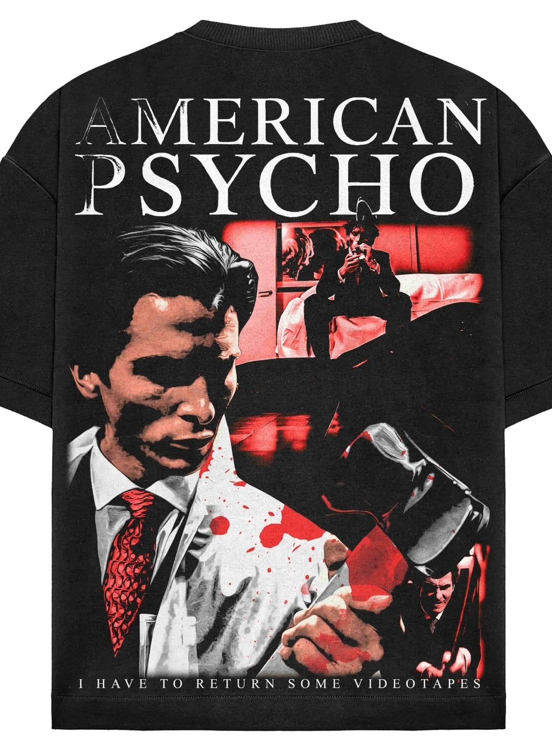 AMERICAN PSYCO ON SHAKA HEAVYWEIGHT GARMET DYED T SHIRT "HORROR"