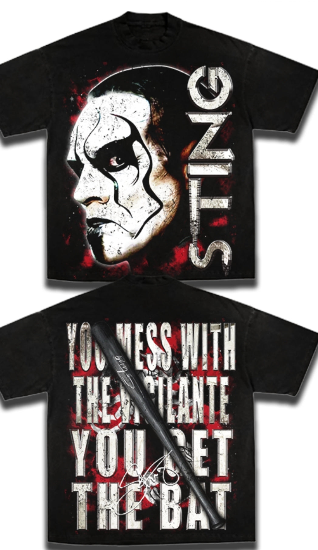STING vigilante ON SHAKA HEAVYWEIGHT GARMET DYED T SHIRT (Wrestling