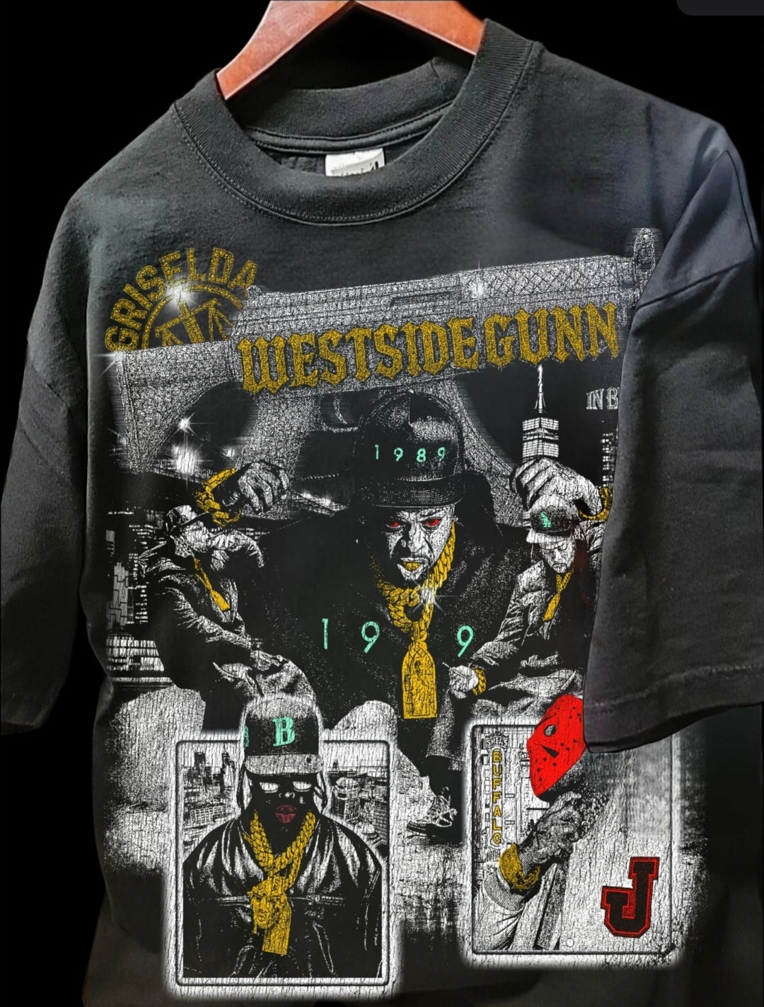 WESTSIDEGUNN ON SHAKA HEAVYWEIGHT GARMET DYED T SHIRT "Horror"