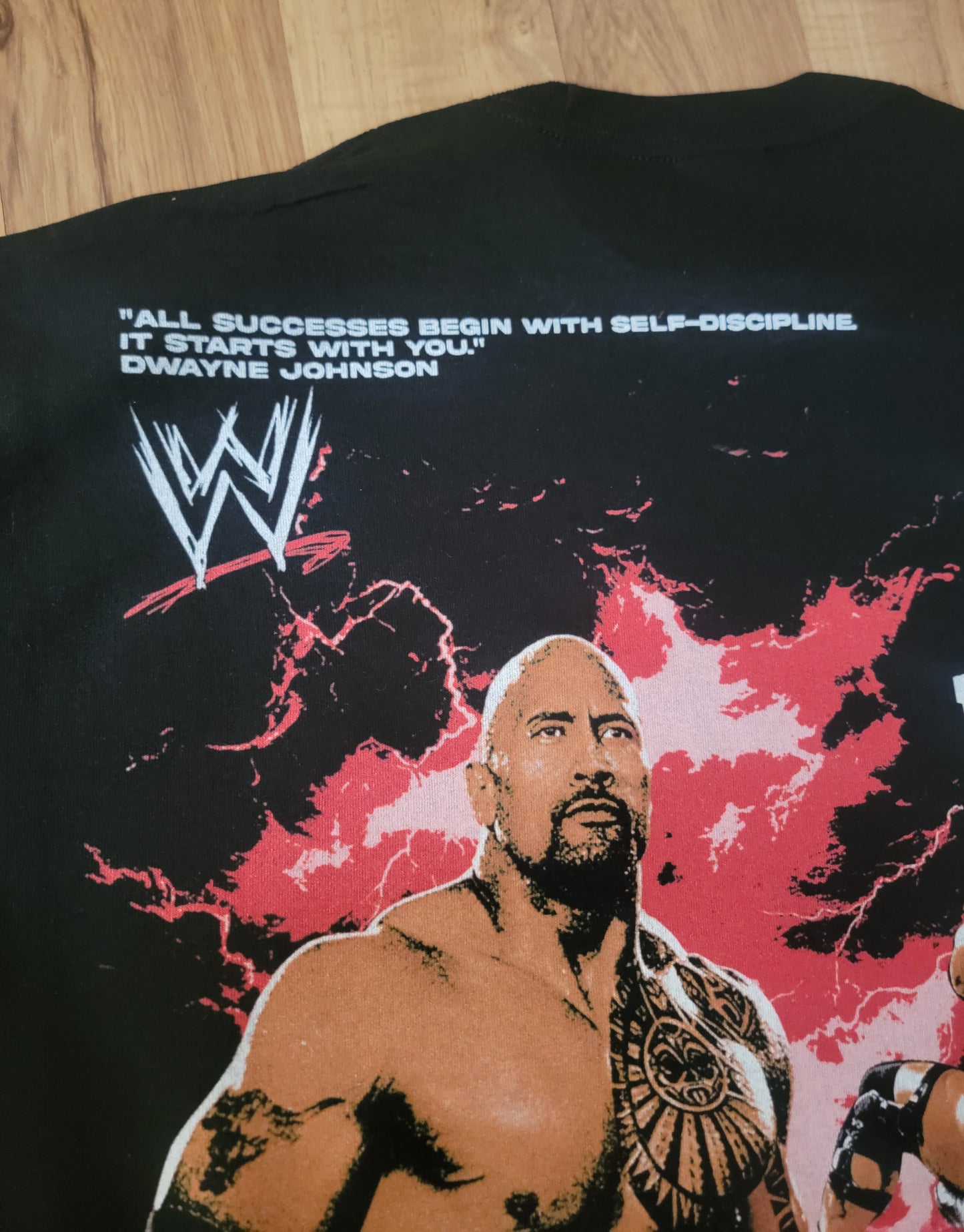 THE ROCK ON SHAKA HEAVYWEIGHT GARMET DYED T SHIRT "WRESTLING