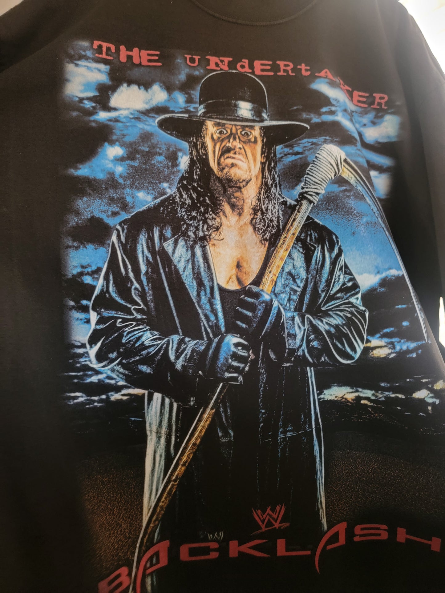 UNDERTAKER BACKLASH ON SHAKA HEAVYWEIGHT GARMET DYED T SHIRT(wrestling