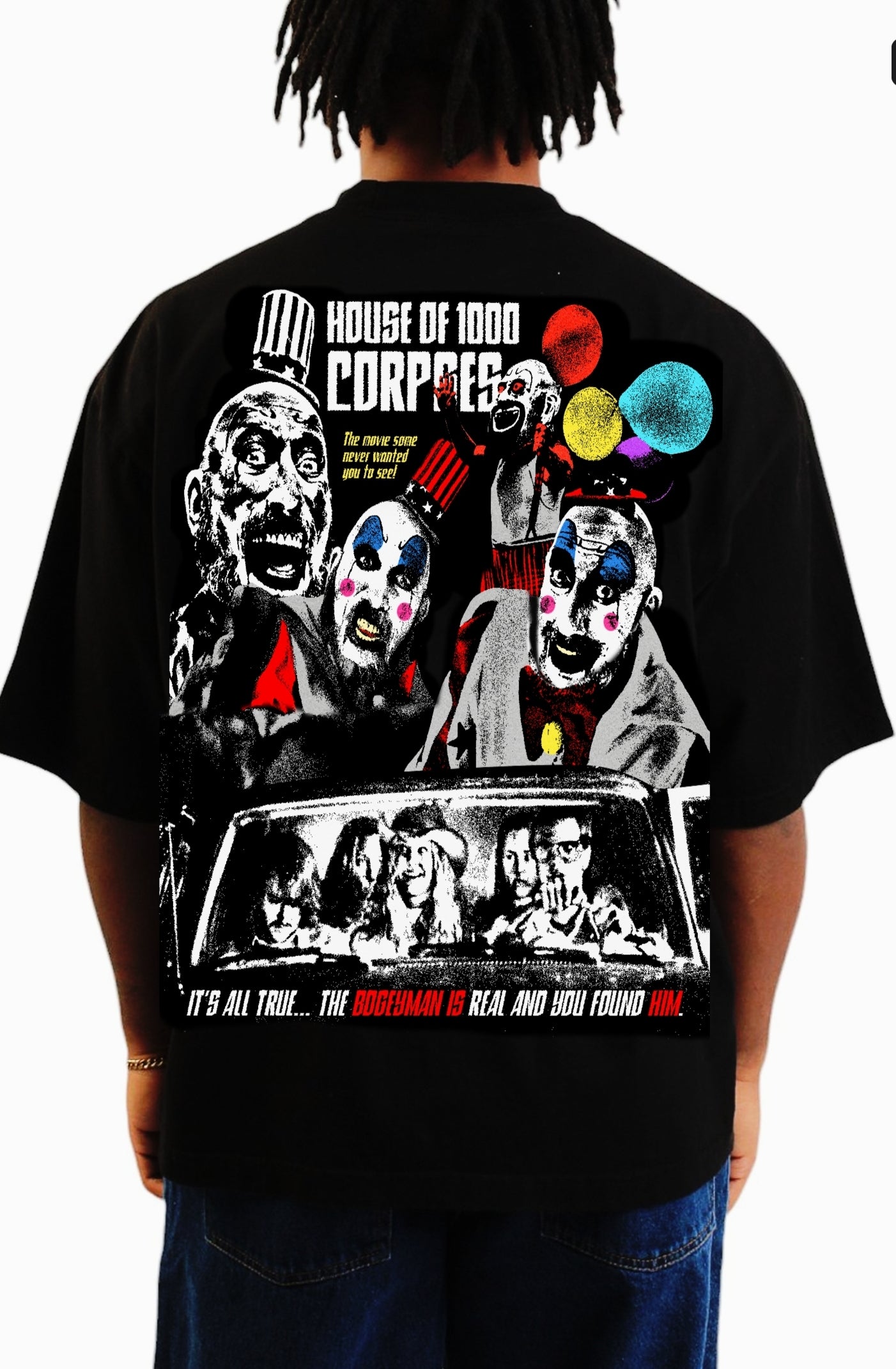 HOUSE OF 1000 CORPSES ON SHAKA HEAVYWEIGHT GARMET DYED T SHIRT "Horror"