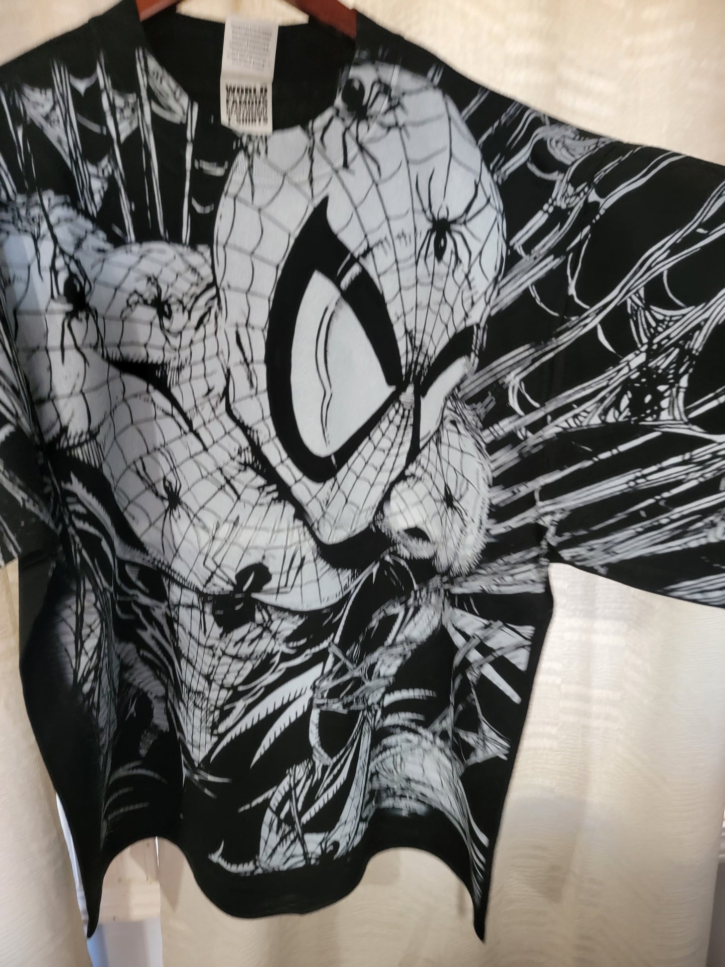 SPIDERMAN AOP (FRONT ONLY)ON SHAKA HEAVYWEIGHT GARMET DYED T SHIRT