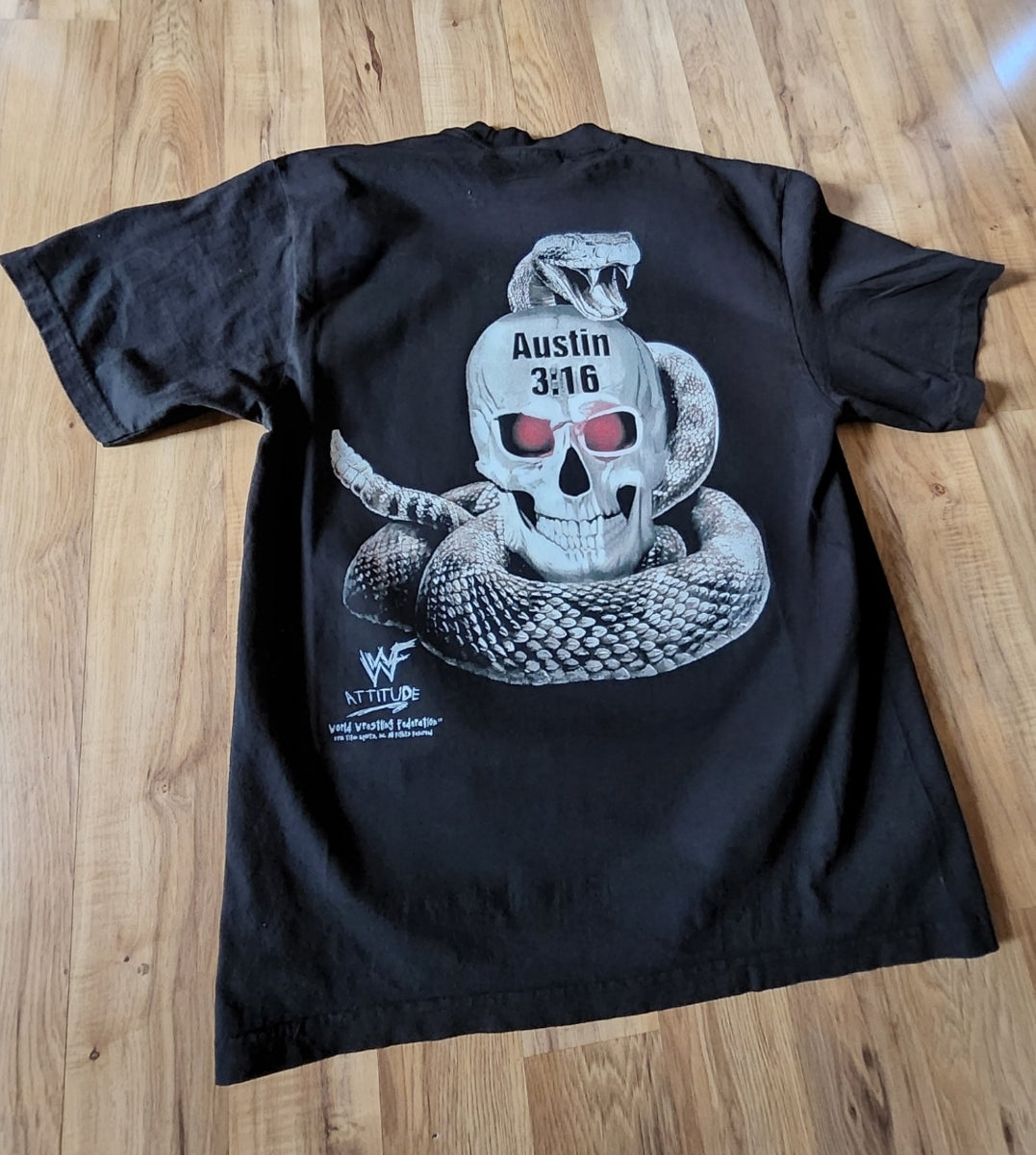 WWF STEVE AUSTIN 3:16 OTHER SIDE JACKASS!! ON SHAKA HEAVYWEIGHT GARMET DYED " WRESTLING