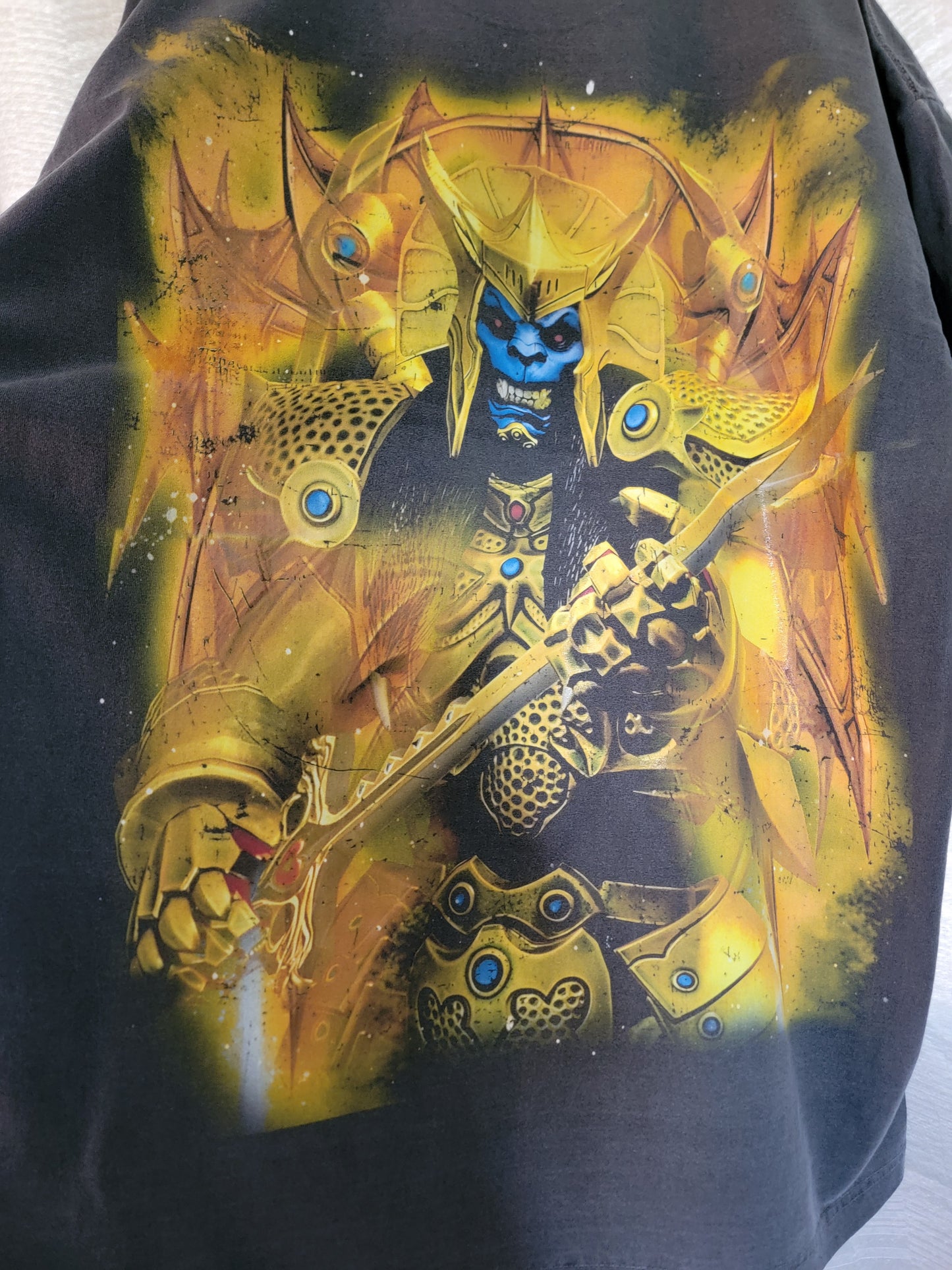 GOLDAR ON SHAKA HEAVYWEIGHT GARMET DYED T SHIRT ( POWER RANGERS